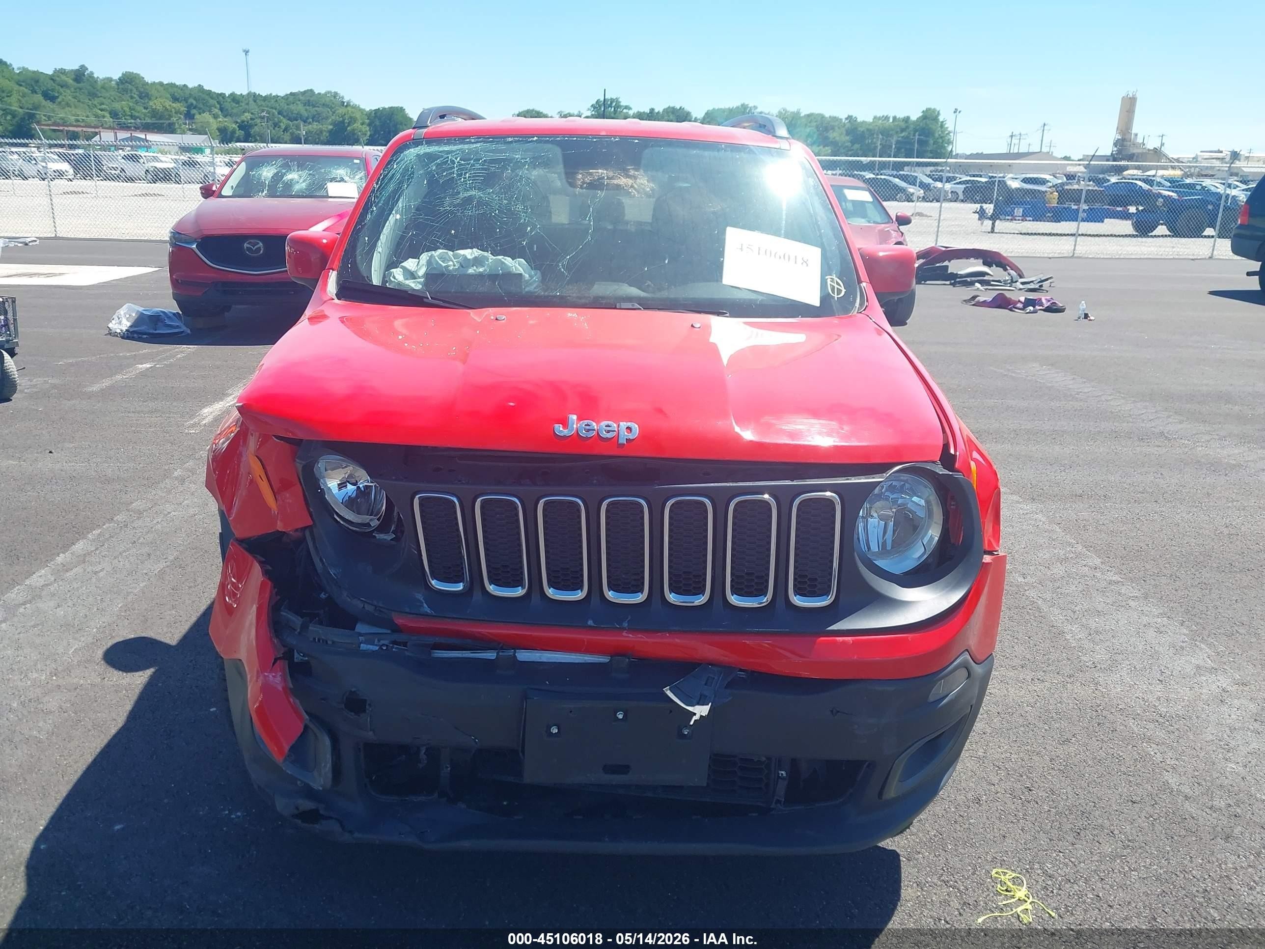 2018 Jeep Renegade Latitude Fwd Red vin: ZACCJABB3JPH46811