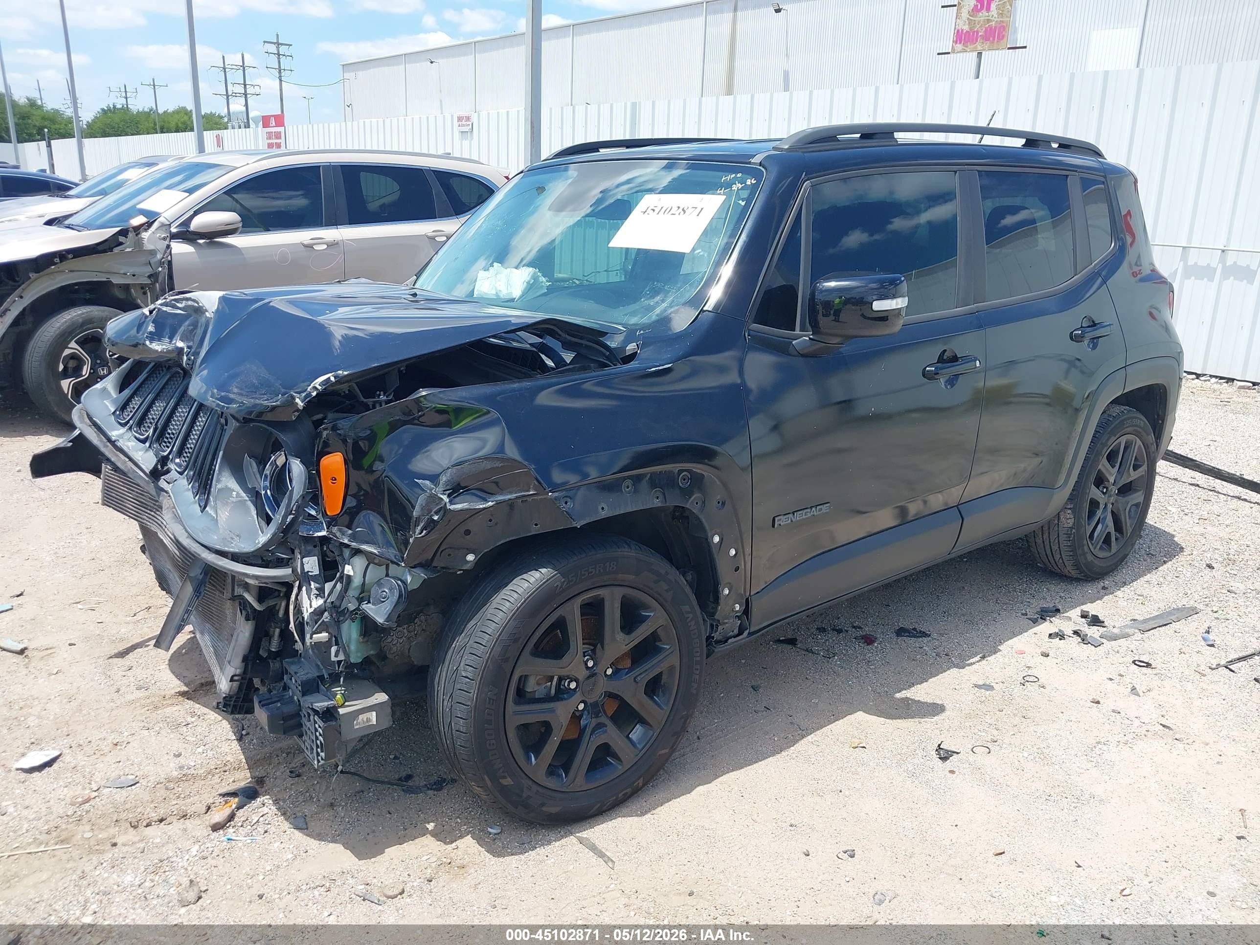 2017 Jeep Renegade Altitude Fwd Black vin: ZACCJABB4HPG38482