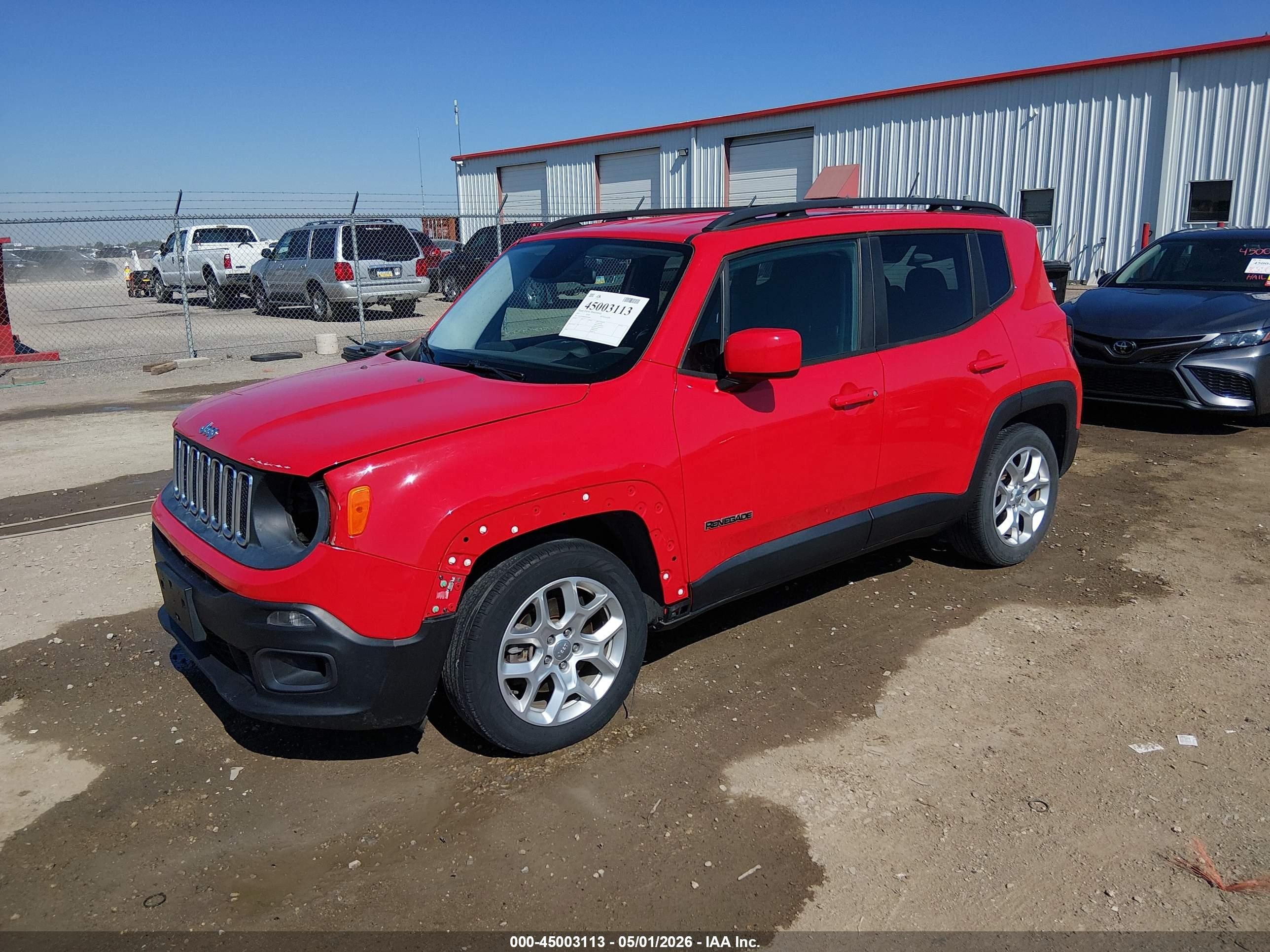 2017 Jeep Renegade Latitude Fwd Red vin: ZACCJABB6HPE95664