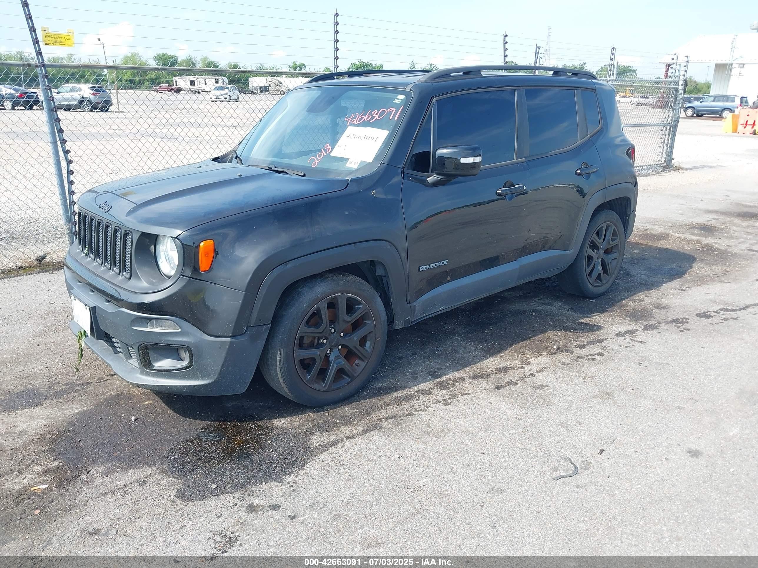 2018 Jeep Renegade Altitude Fwd Black vin: ZACCJABB6JPG93036