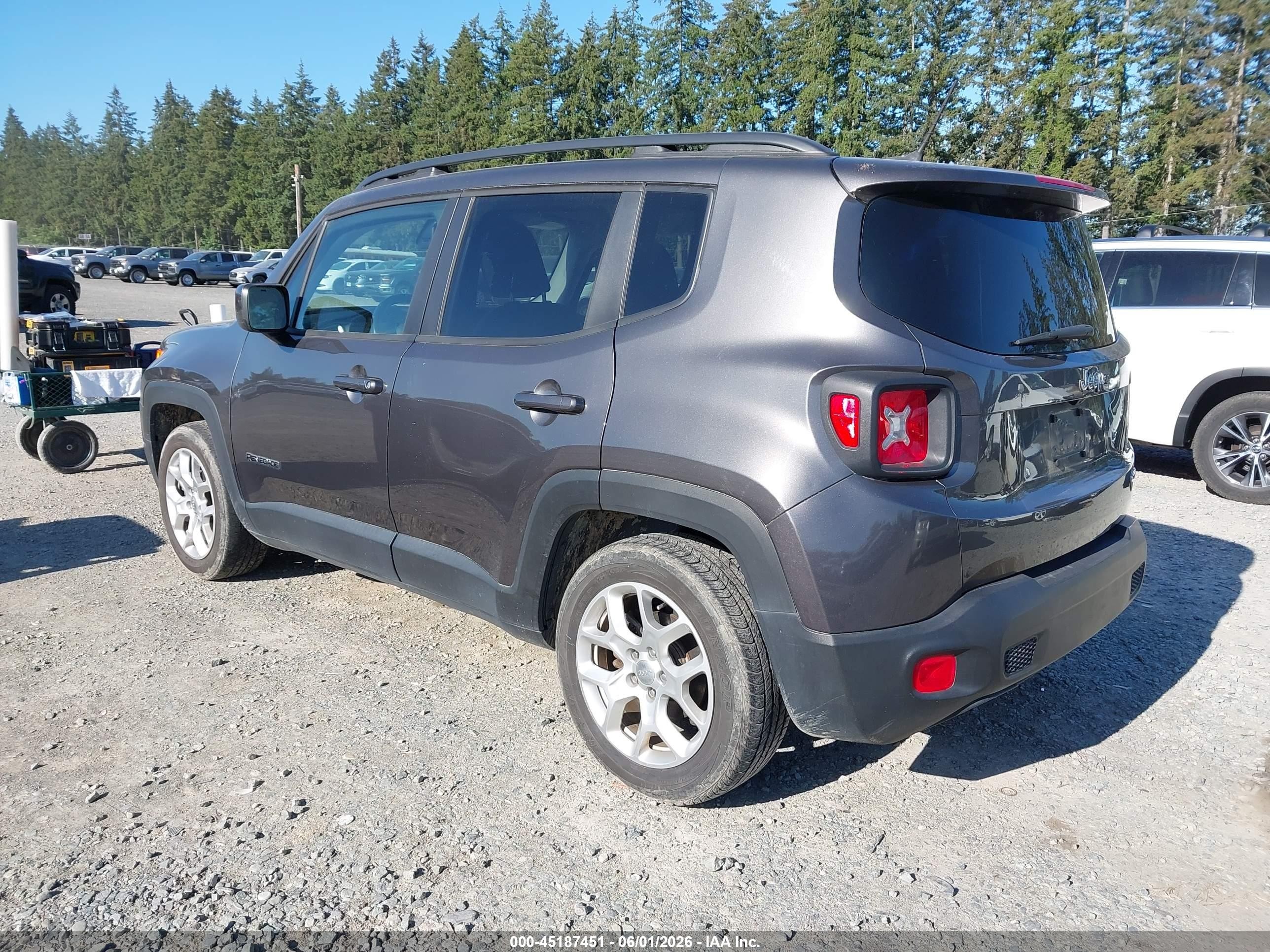 2017 Jeep Renegade Latitude Fwd Gray vin: ZACCJABB8HPG31356