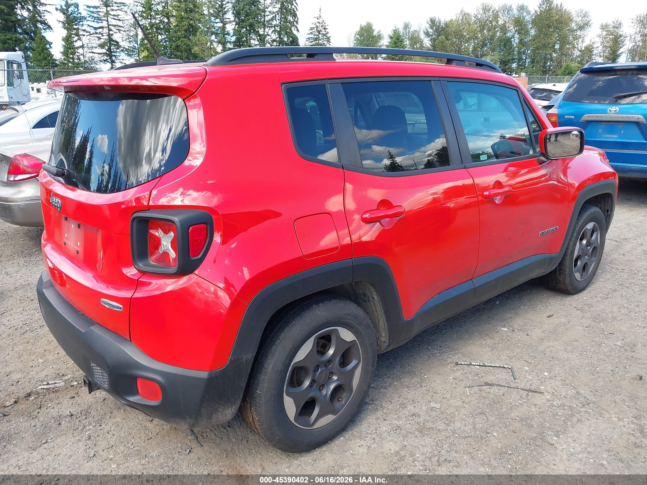 2015 Jeep Renegade Latitude Red vin: ZACCJABH0FPB69214