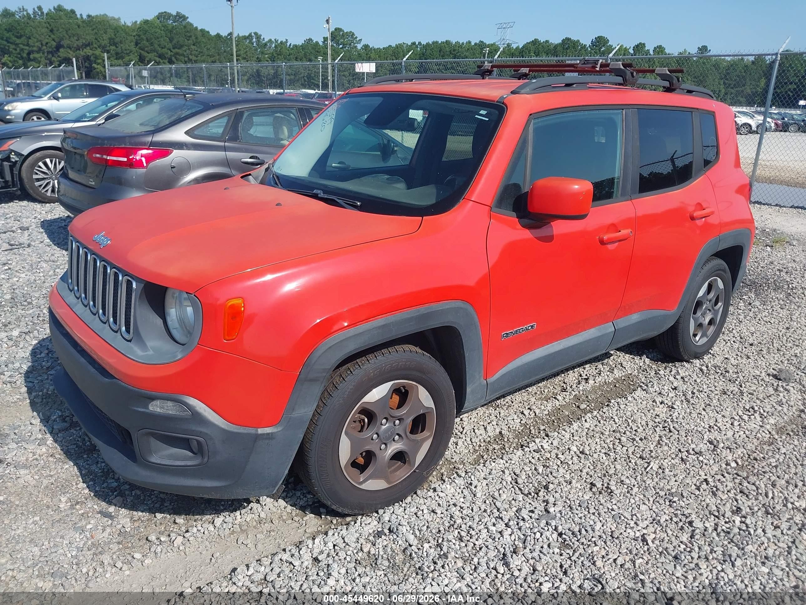 2015 Jeep Renegade Latitude Оранжевый vin: ZACCJABH2FPC11884