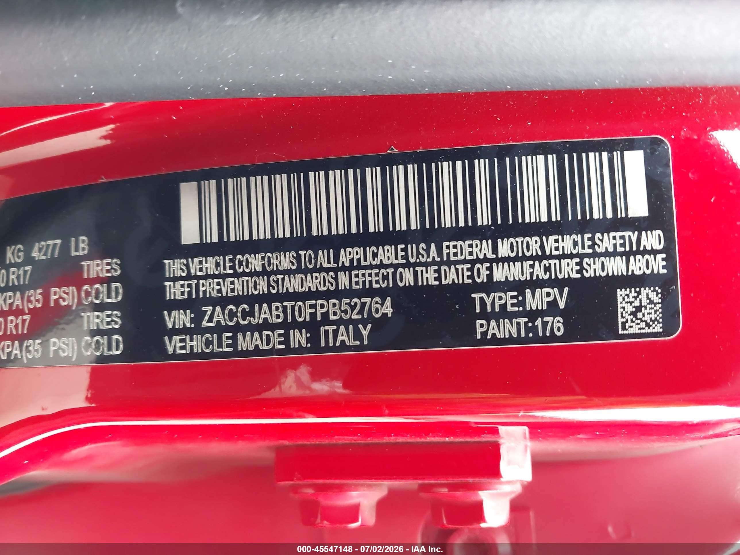 2015 Jeep Renegade Latitude Red vin: ZACCJABT0FPB52764