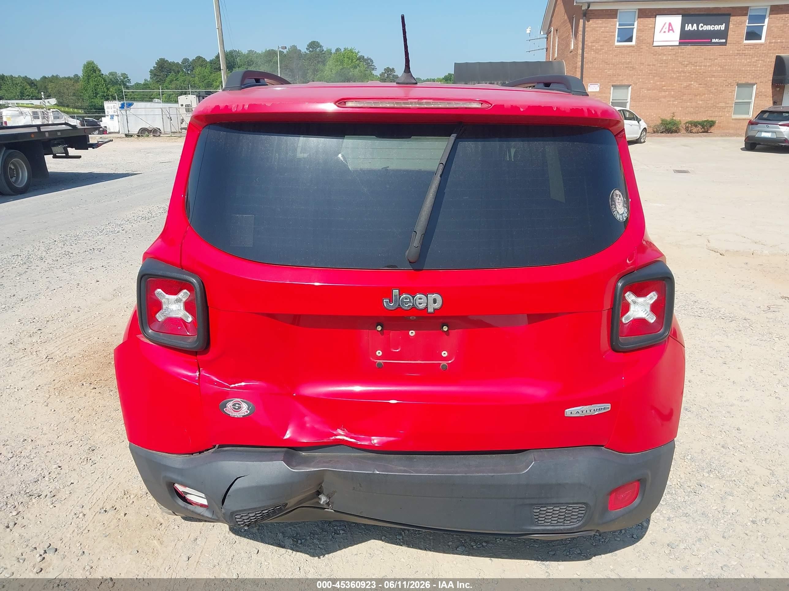 2015 Jeep Renegade Latitude Red vin: ZACCJABT0FPB56596