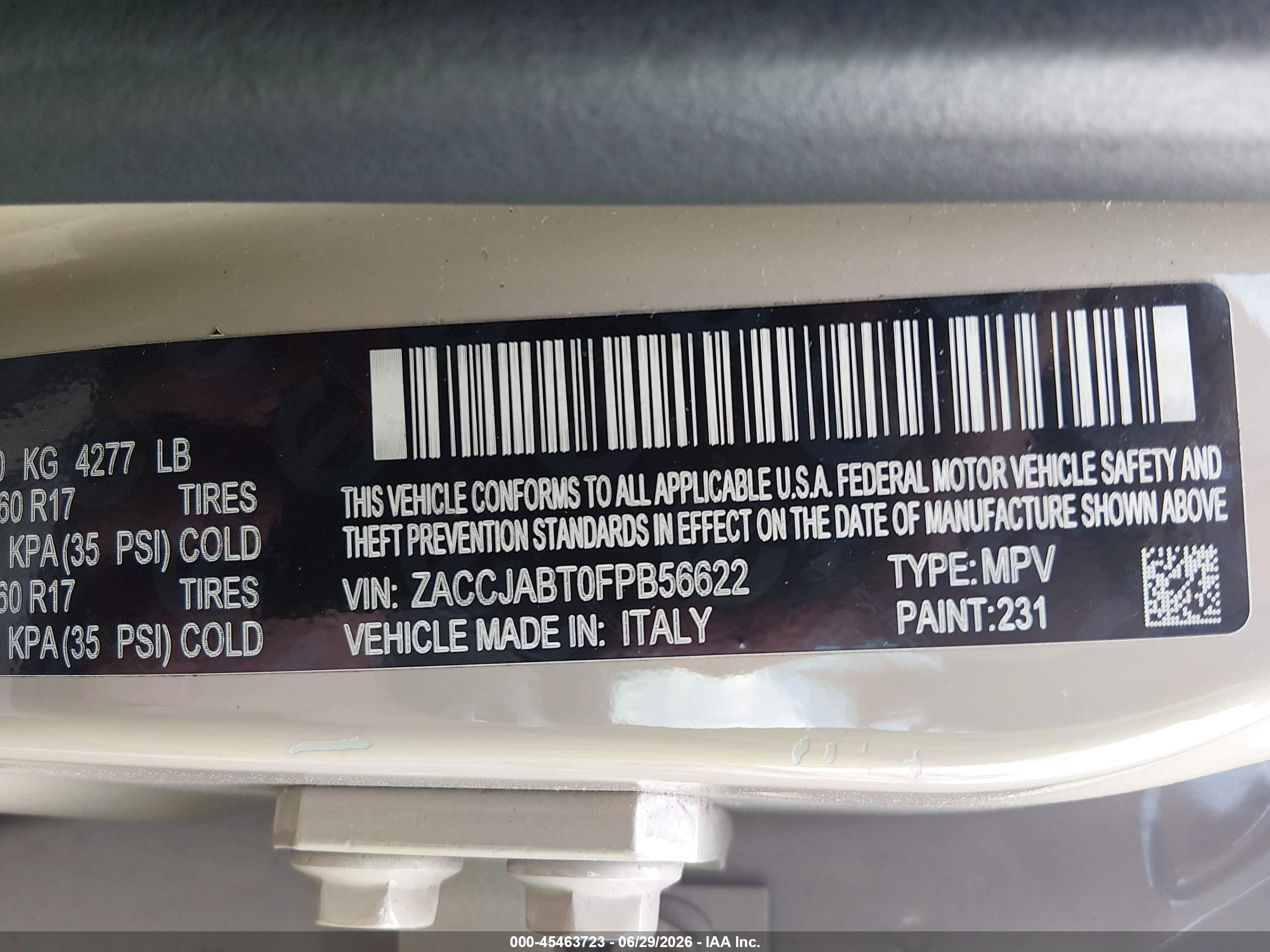 2015 Jeep Renegade Latitude Tan vin: ZACCJABT0FPB56622