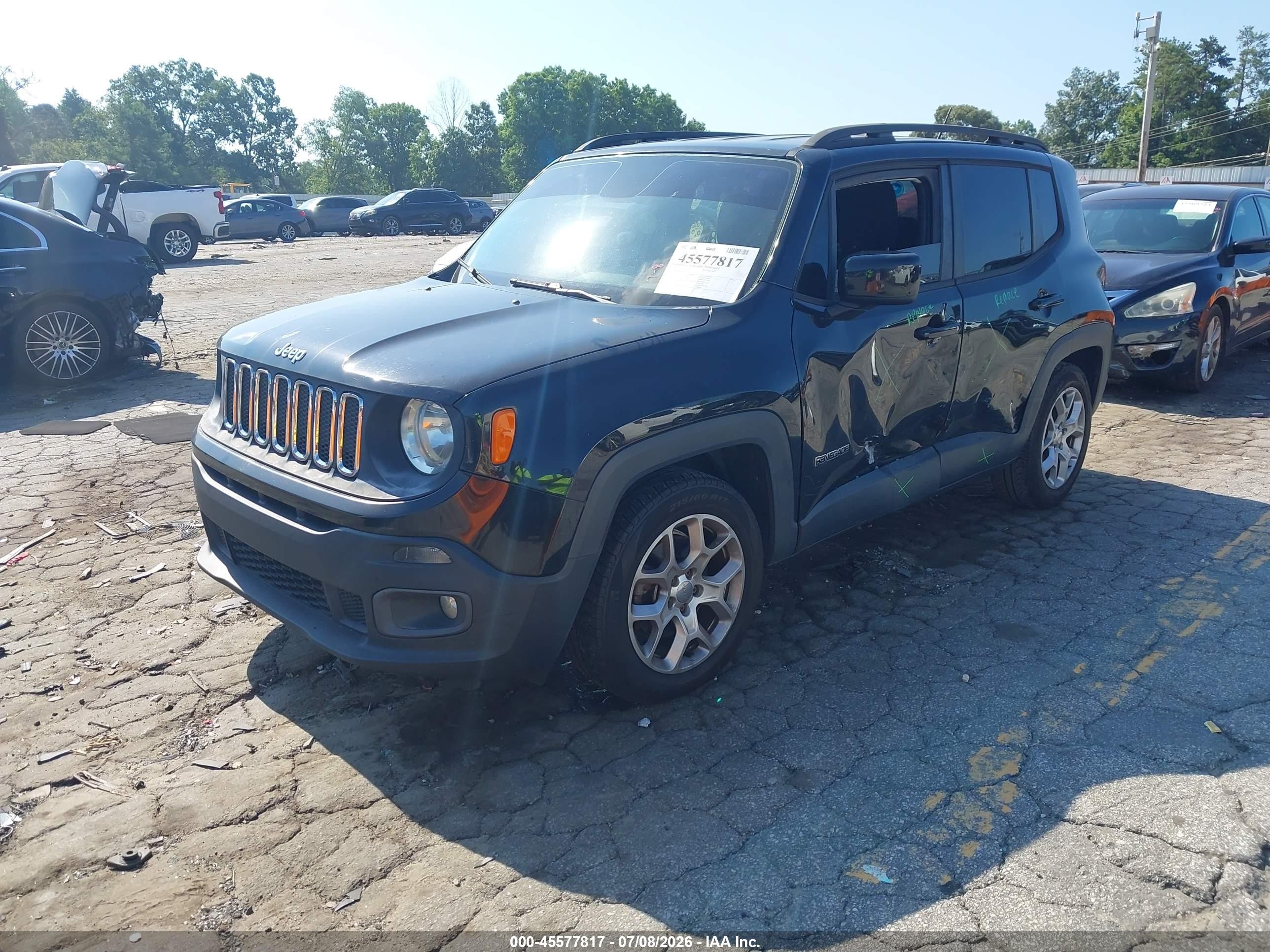 2015 Jeep Renegade Latitude Black vin: ZACCJABT0FPB72132