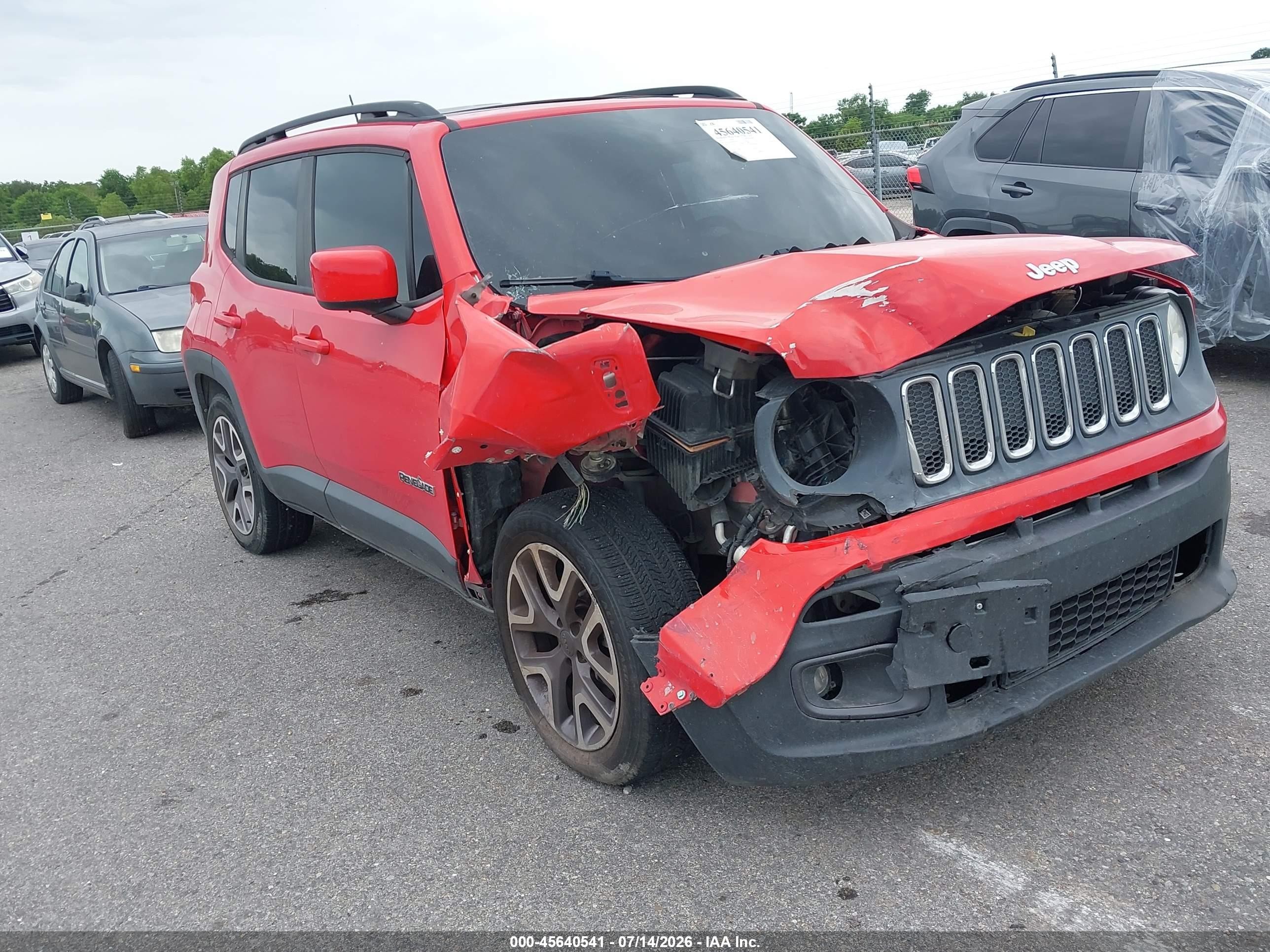 2015 Jeep Renegade Latitude Красный vin: ZACCJABT0FPC29997