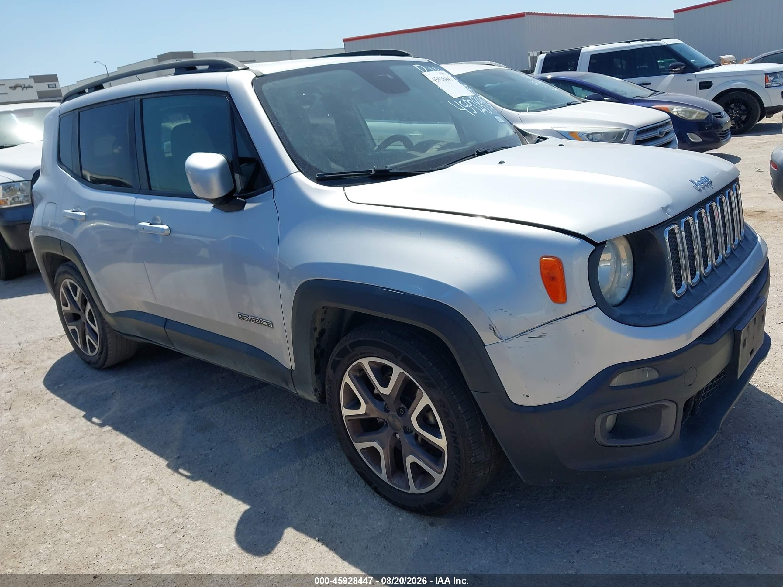 2015 Jeep Renegade Latitude Серебряный vin: ZACCJABT1FPB35028