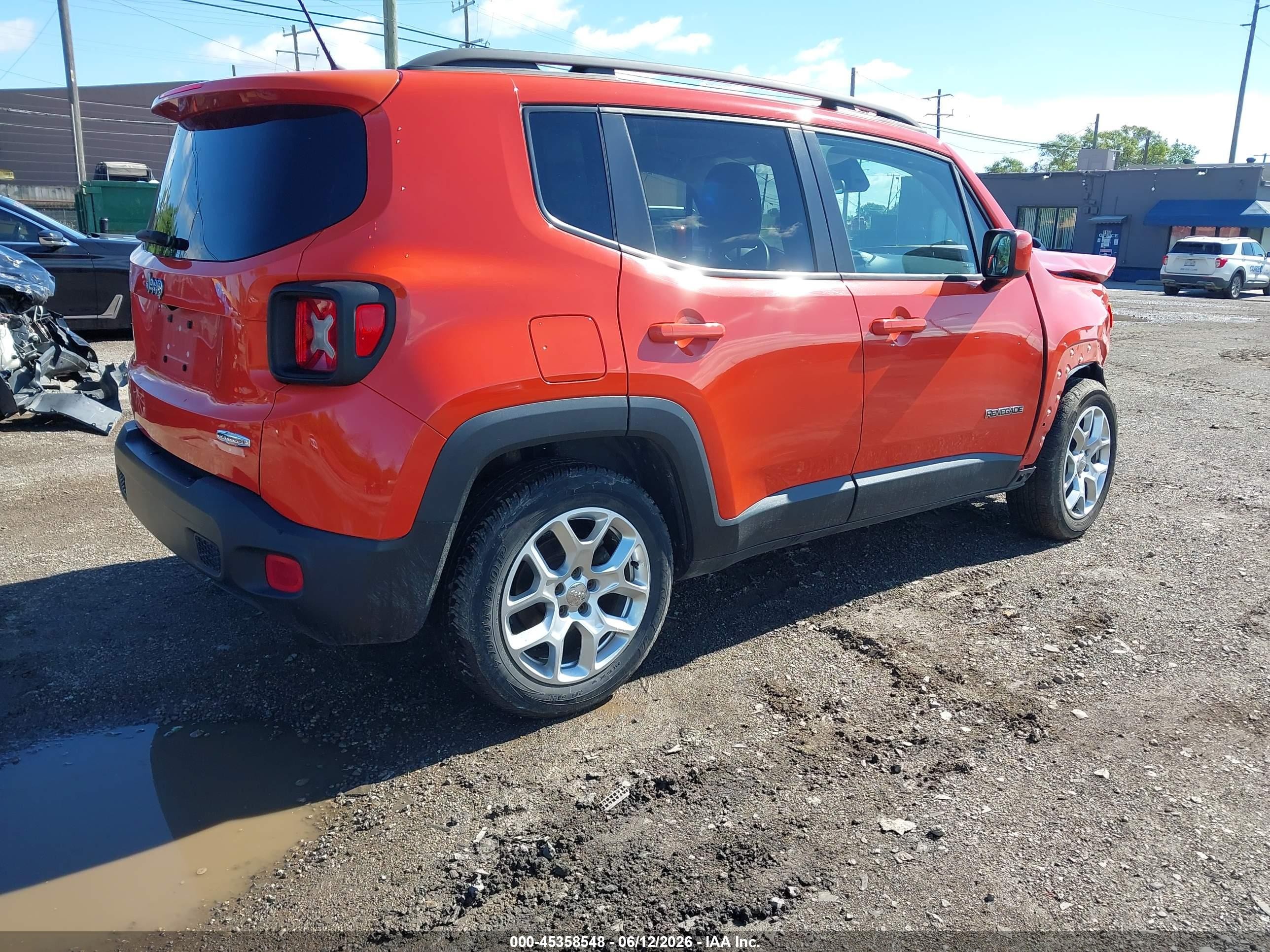 2015 Jeep Renegade Latitude Orange vin: ZACCJABT1FPB39676