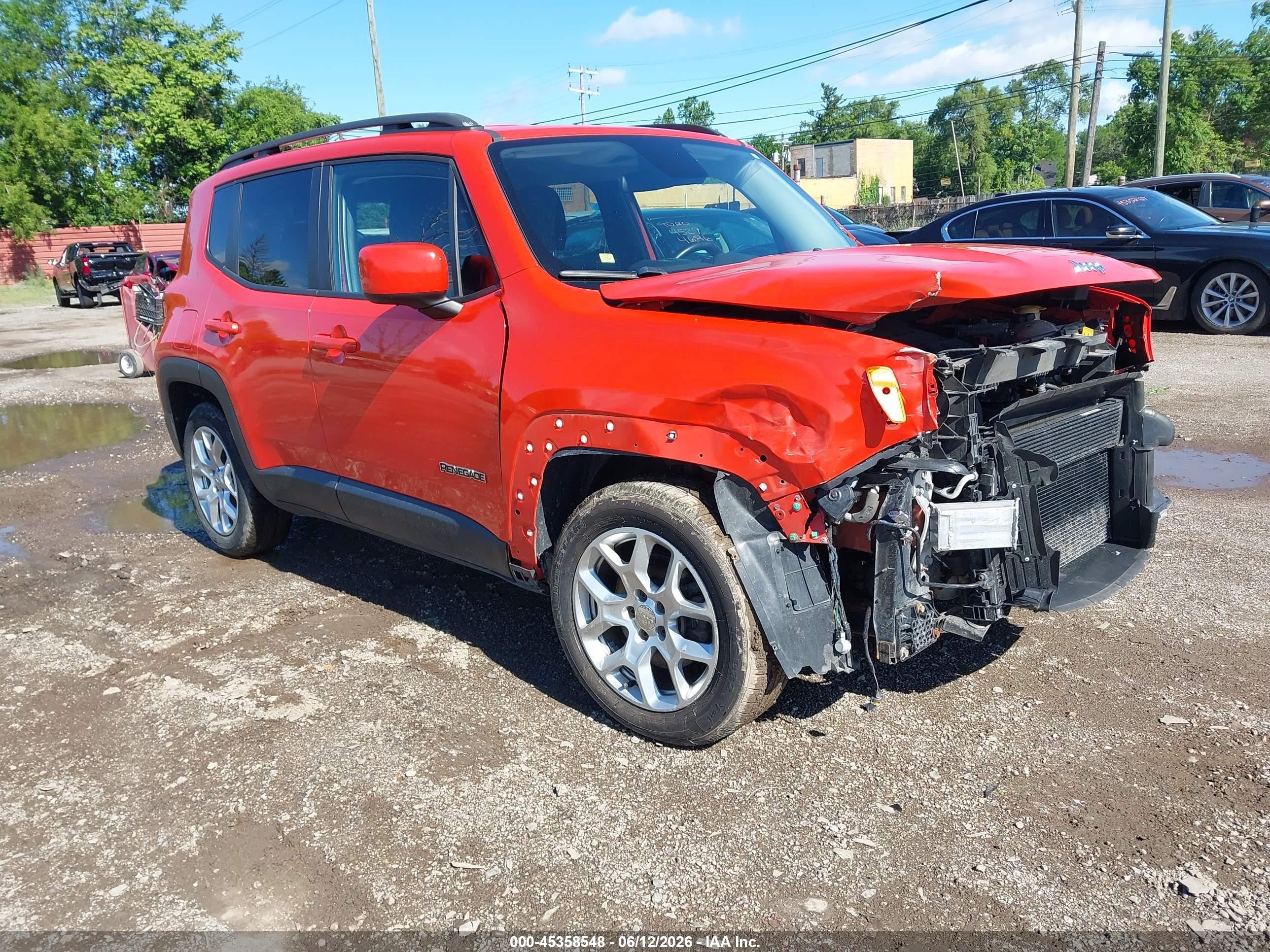2015 Jeep Renegade Latitude Orange vin: ZACCJABT1FPB39676