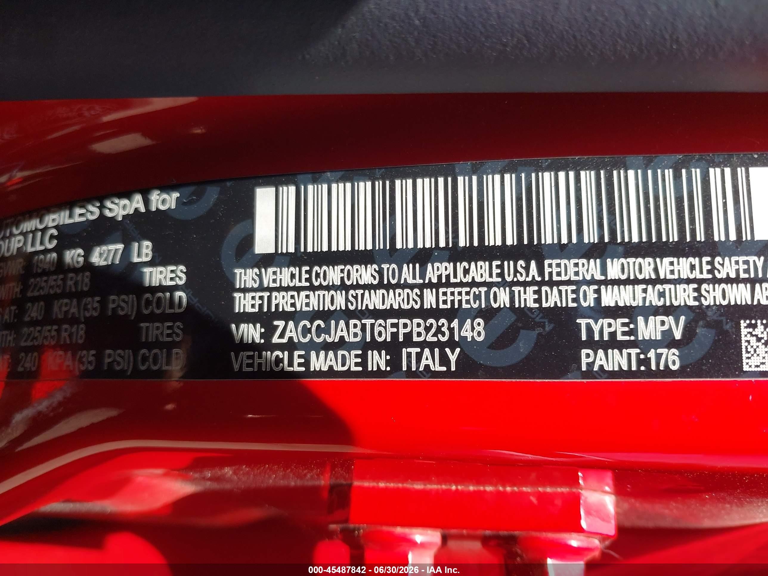 2015 Jeep Renegade Latitude Красный vin: ZACCJABT6FPB23148