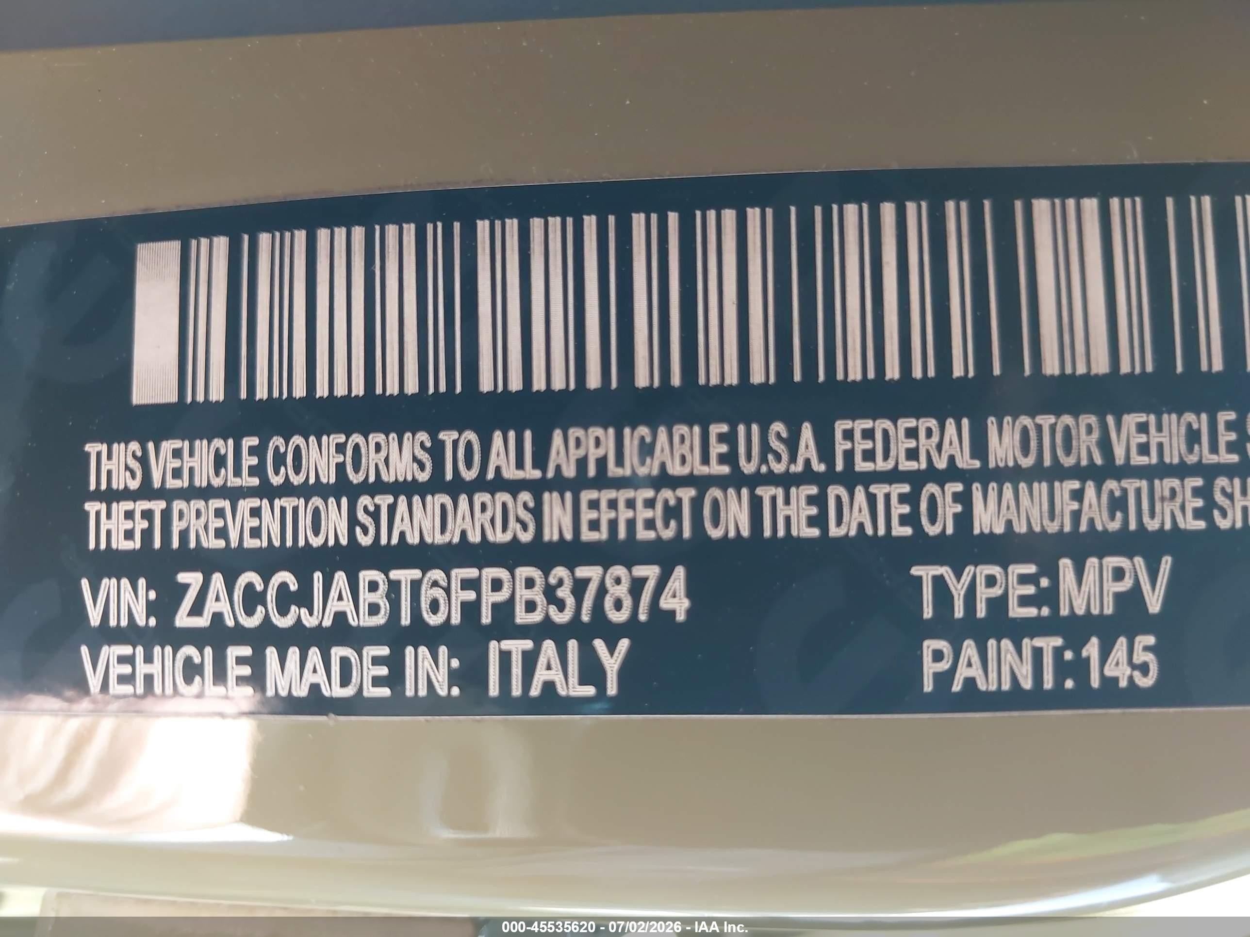 2015 Jeep Renegade Latitude Green vin: ZACCJABT6FPB37874
