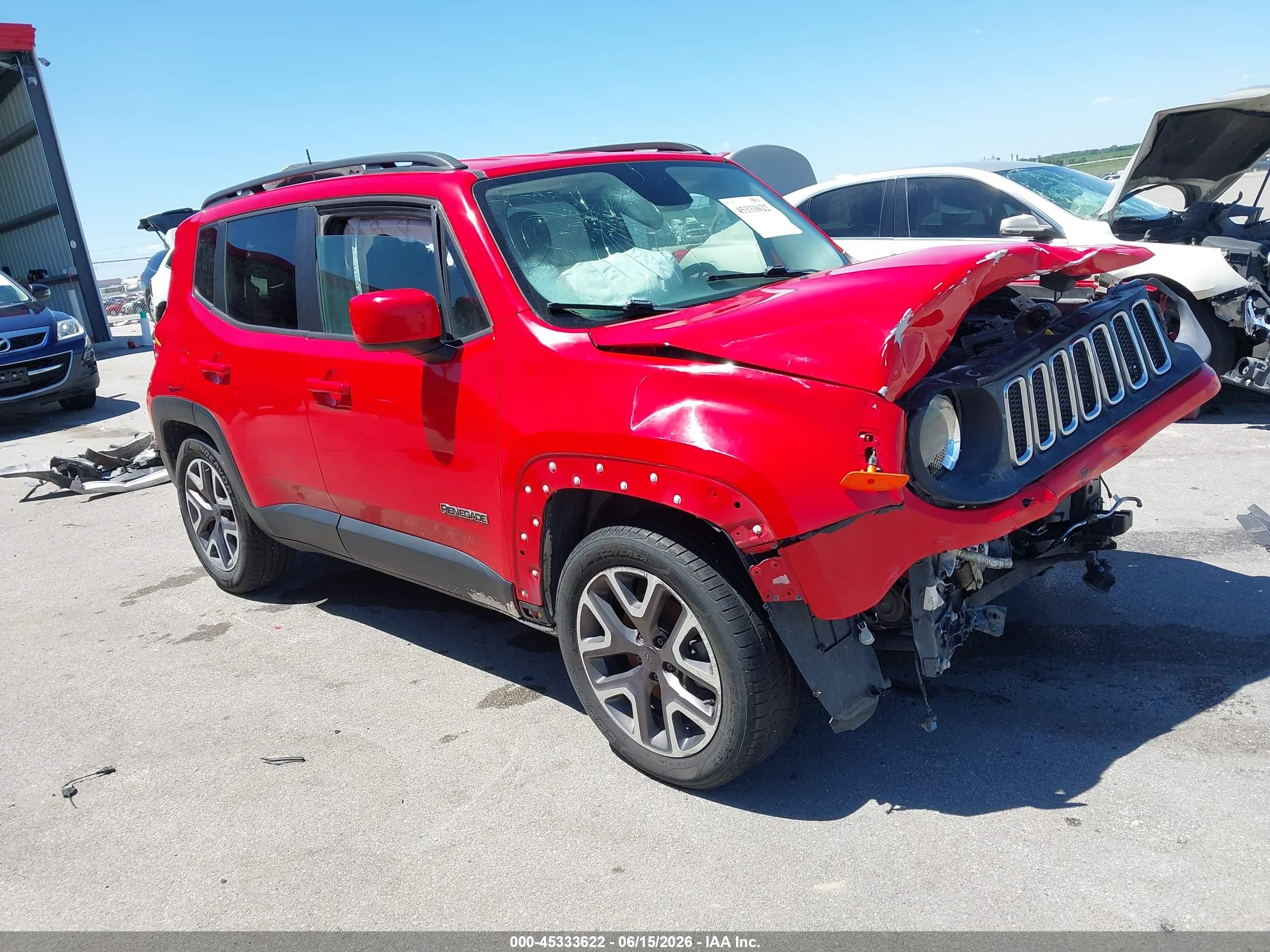 2015 Jeep Renegade Latitude Red vin: ZACCJABT7FPC01100