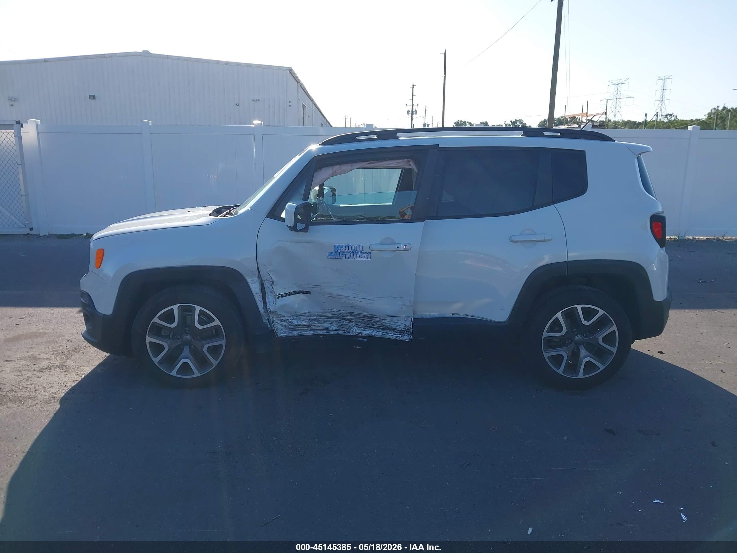 2015 Jeep Renegade North White vin: ZACCJABT8FPB96845