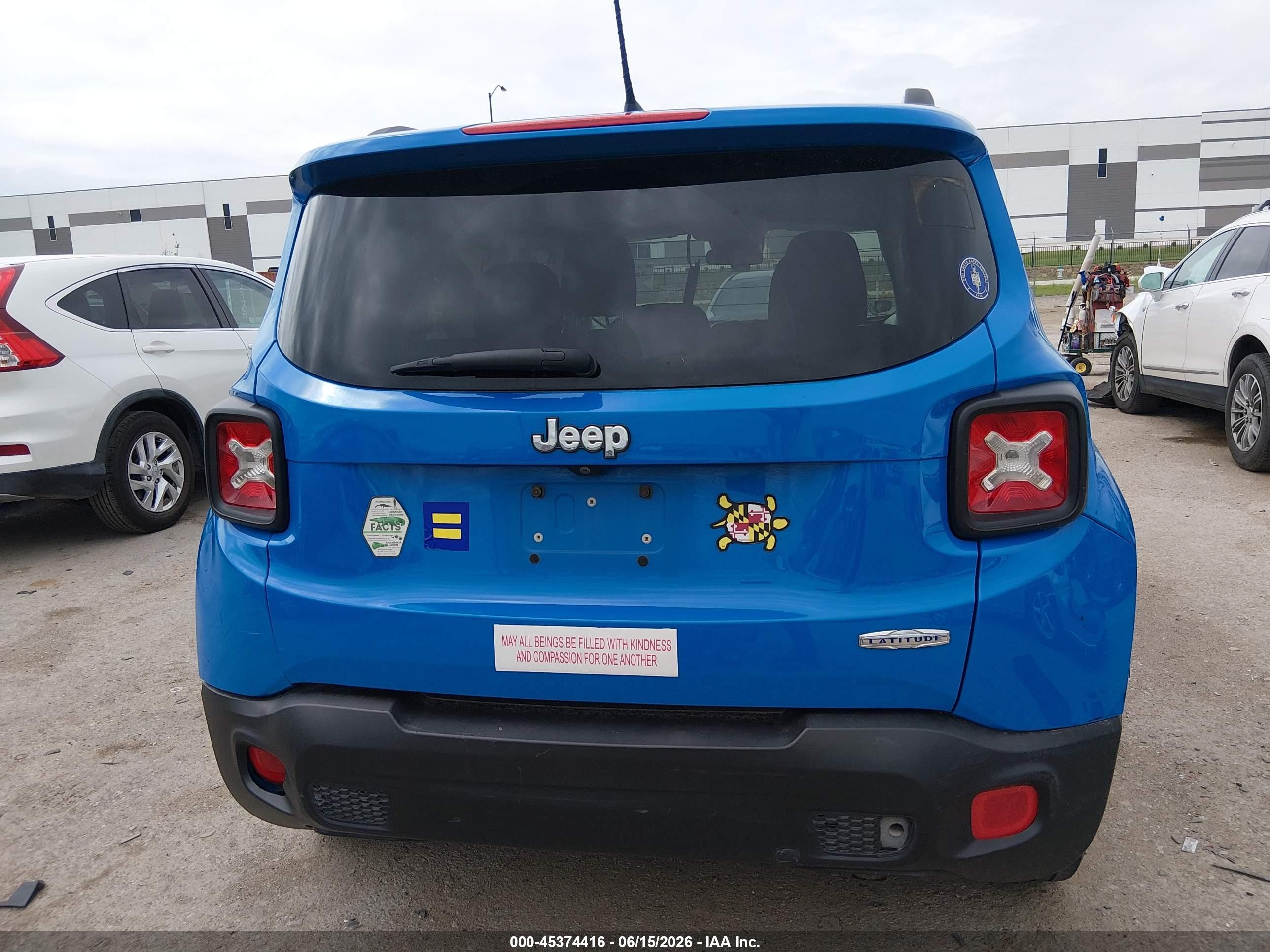 2015 Jeep Renegade Latitude Blue vin: ZACCJABTXFPB34248