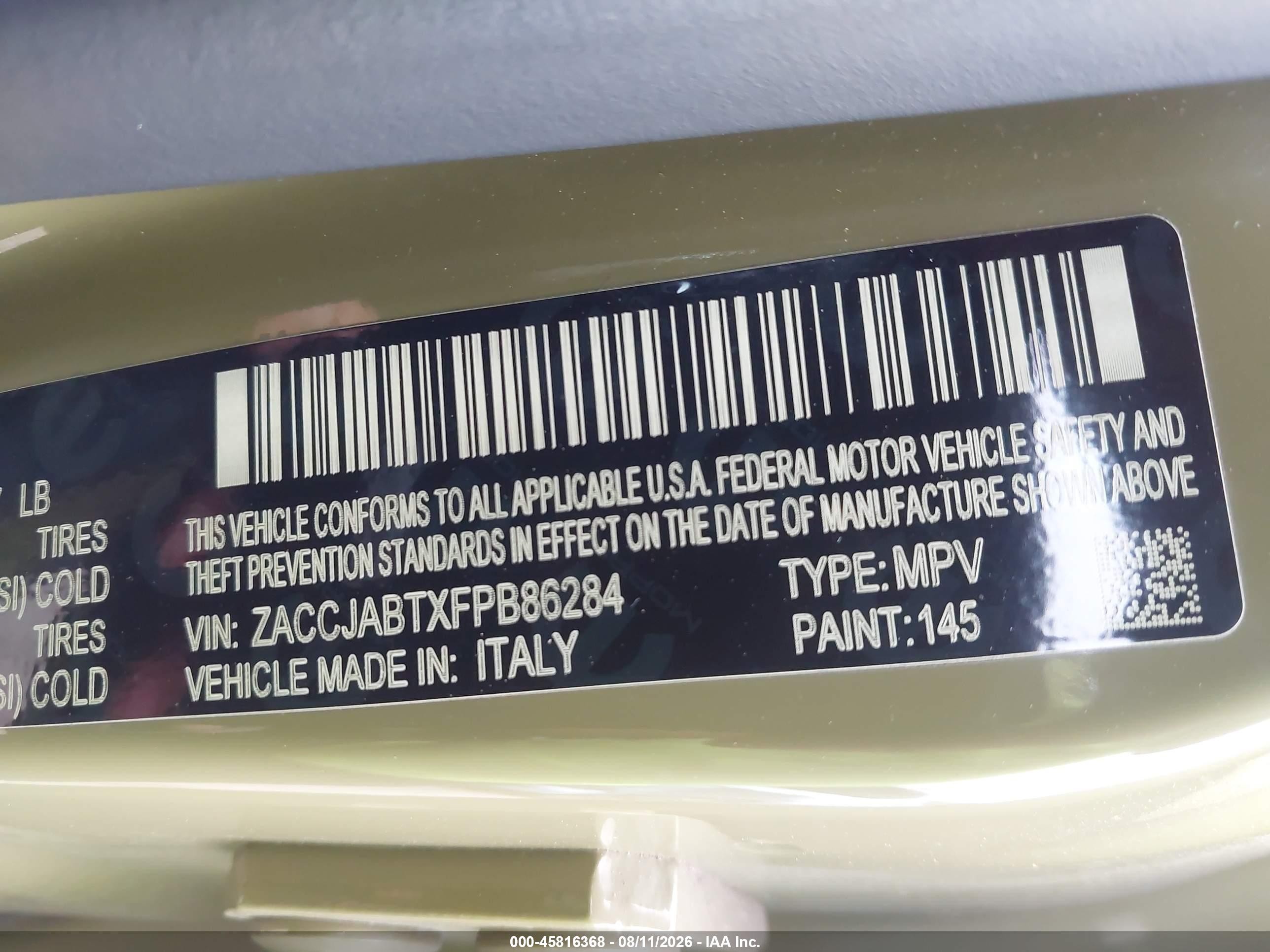 2015 Jeep Renegade Latitude Green vin: ZACCJABTXFPB86284