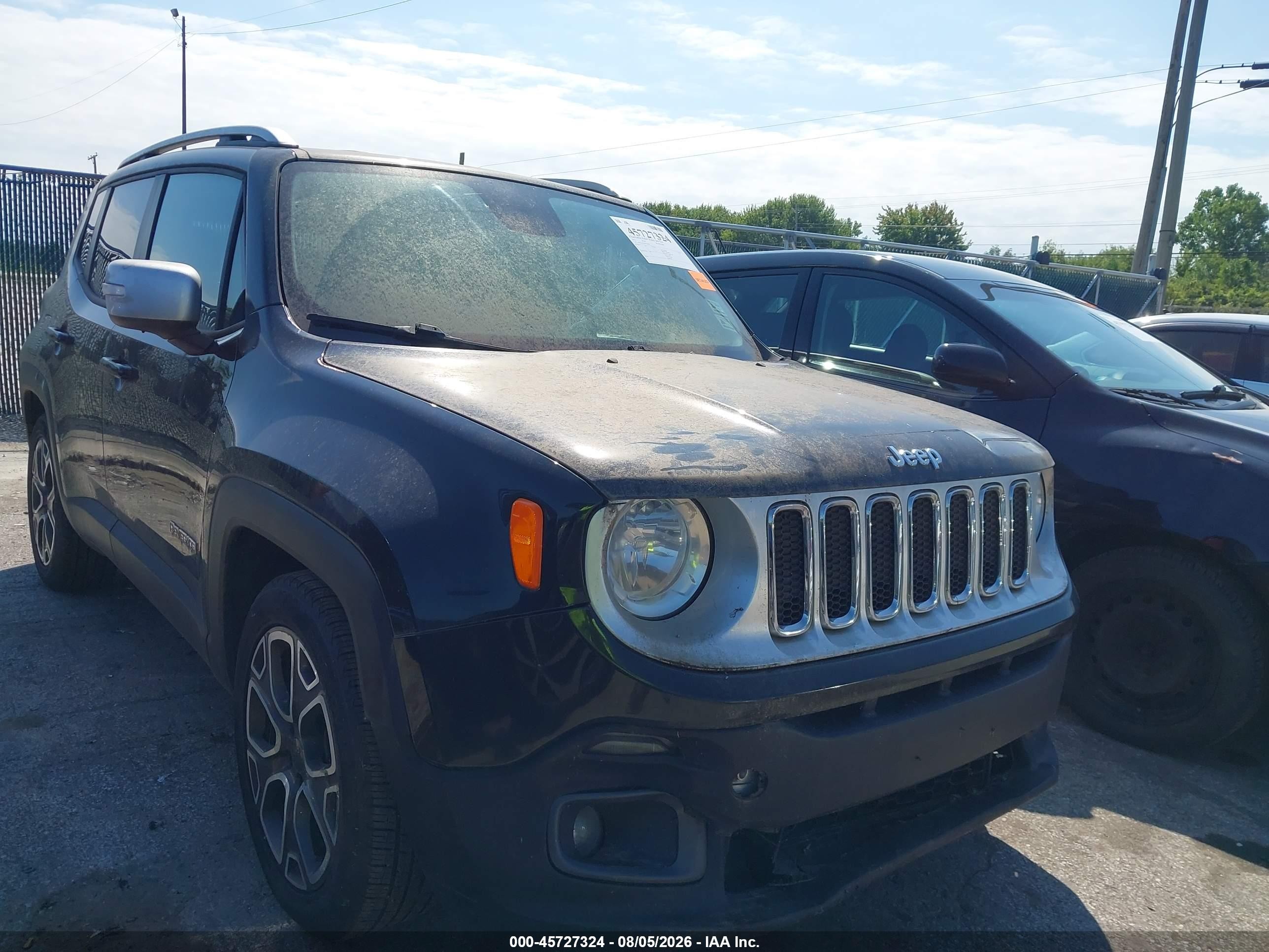 2015 Jeep Renegade Limited Black vin: ZACCJADT0FPB76078
