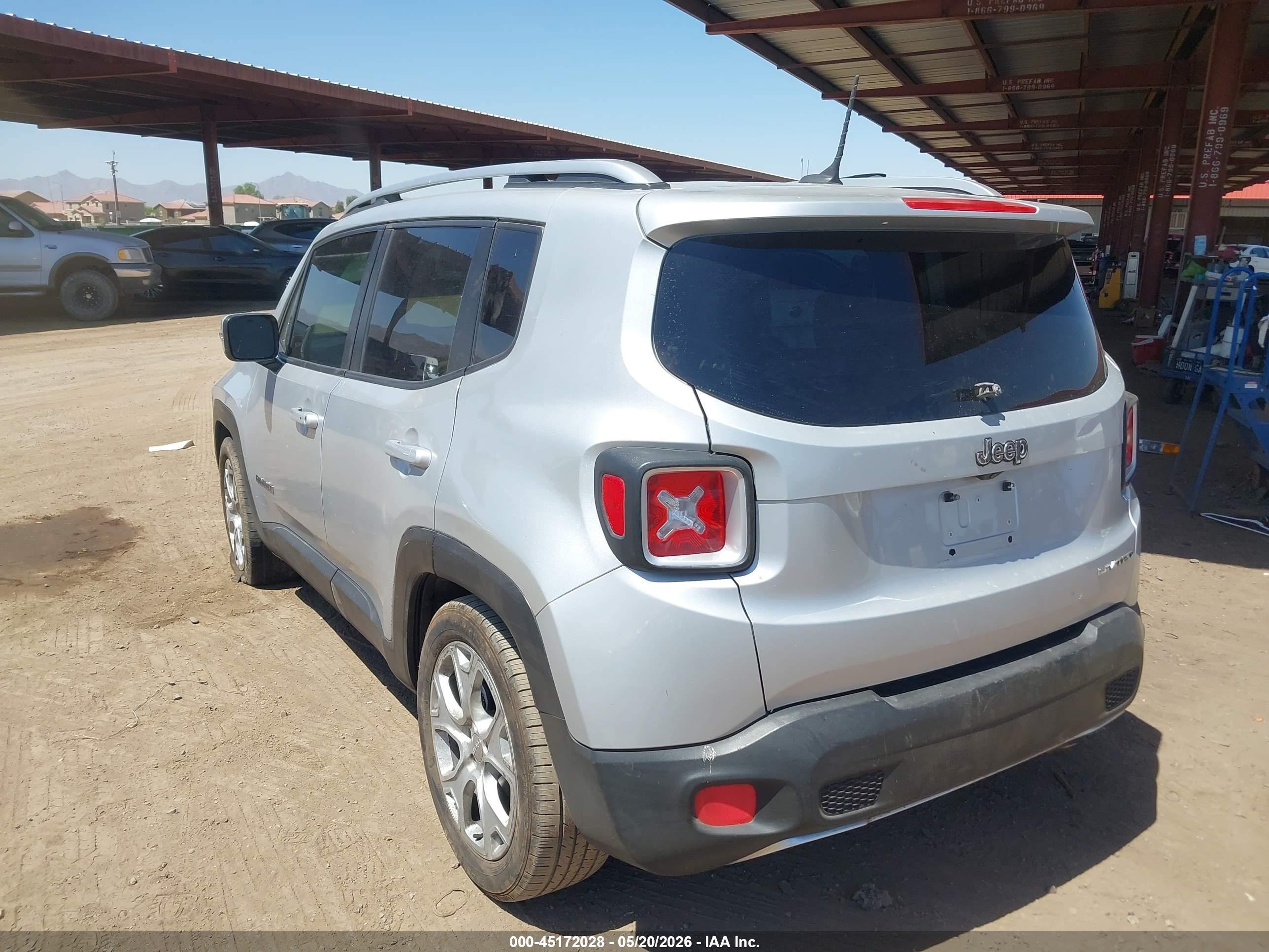 2015 Jeep Renegade Limited Gray vin: ZACCJADT1FPC22490