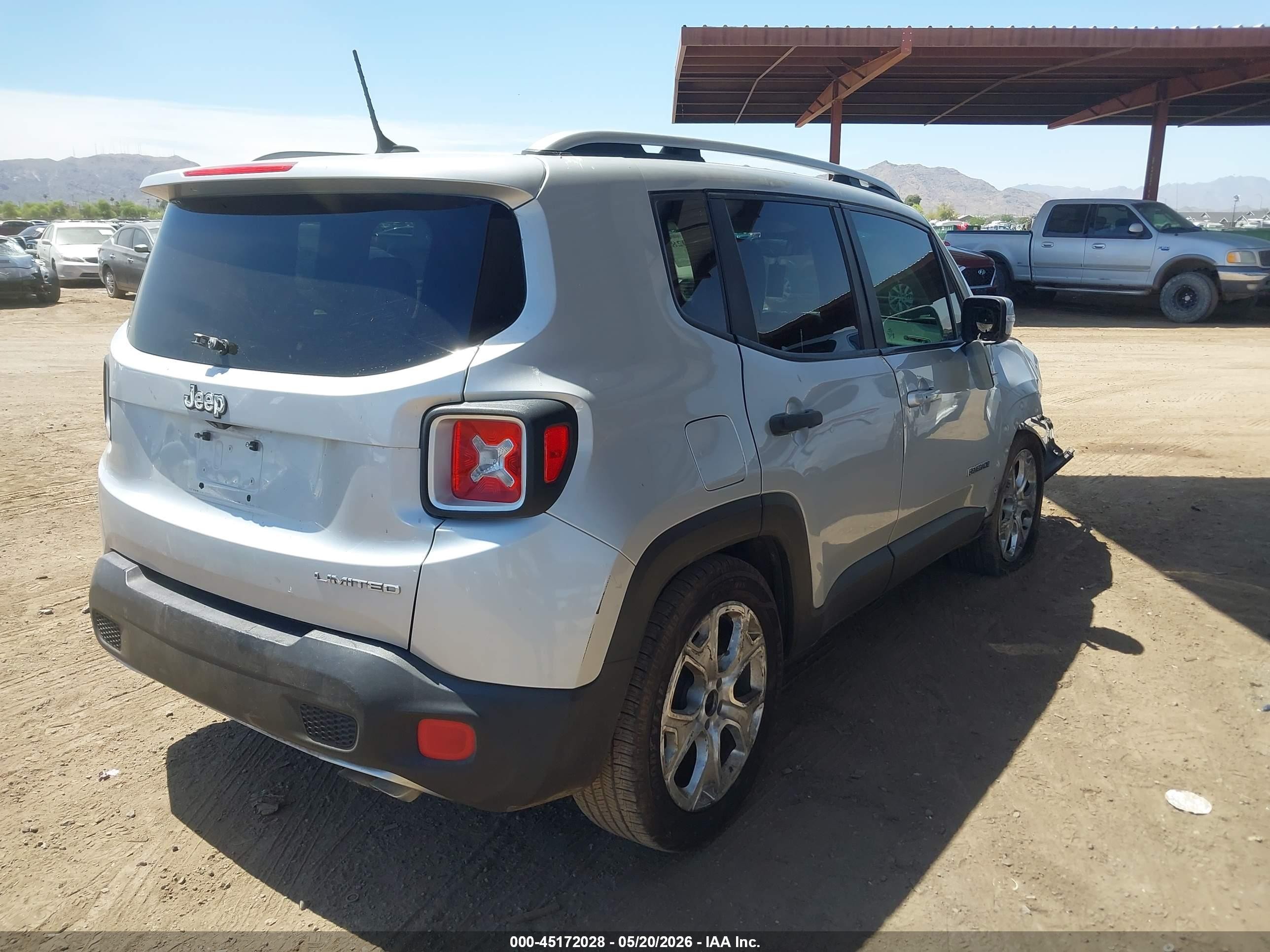 2015 Jeep Renegade Limited Gray vin: ZACCJADT1FPC22490