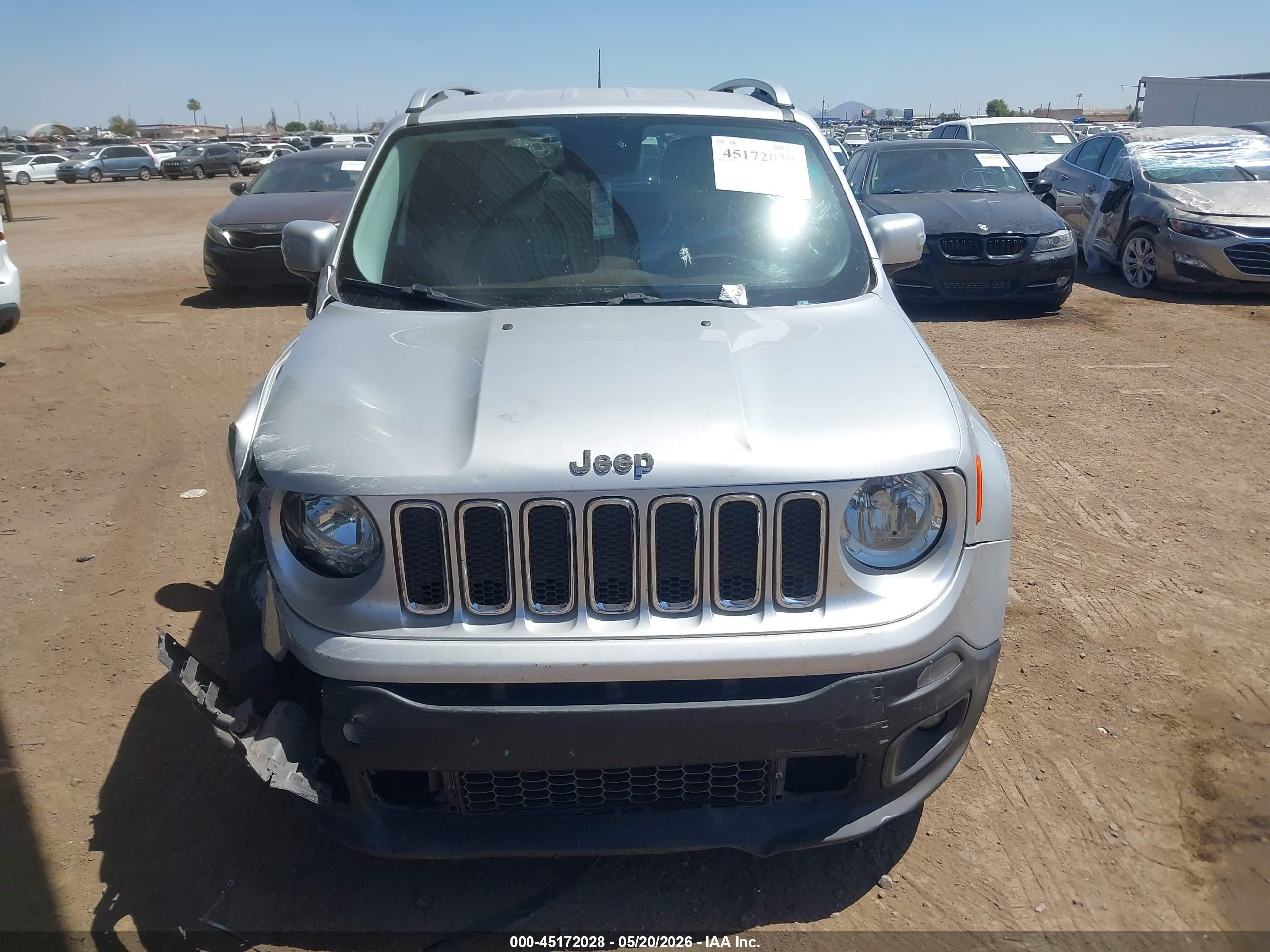 2015 Jeep Renegade Limited Gray vin: ZACCJADT1FPC22490