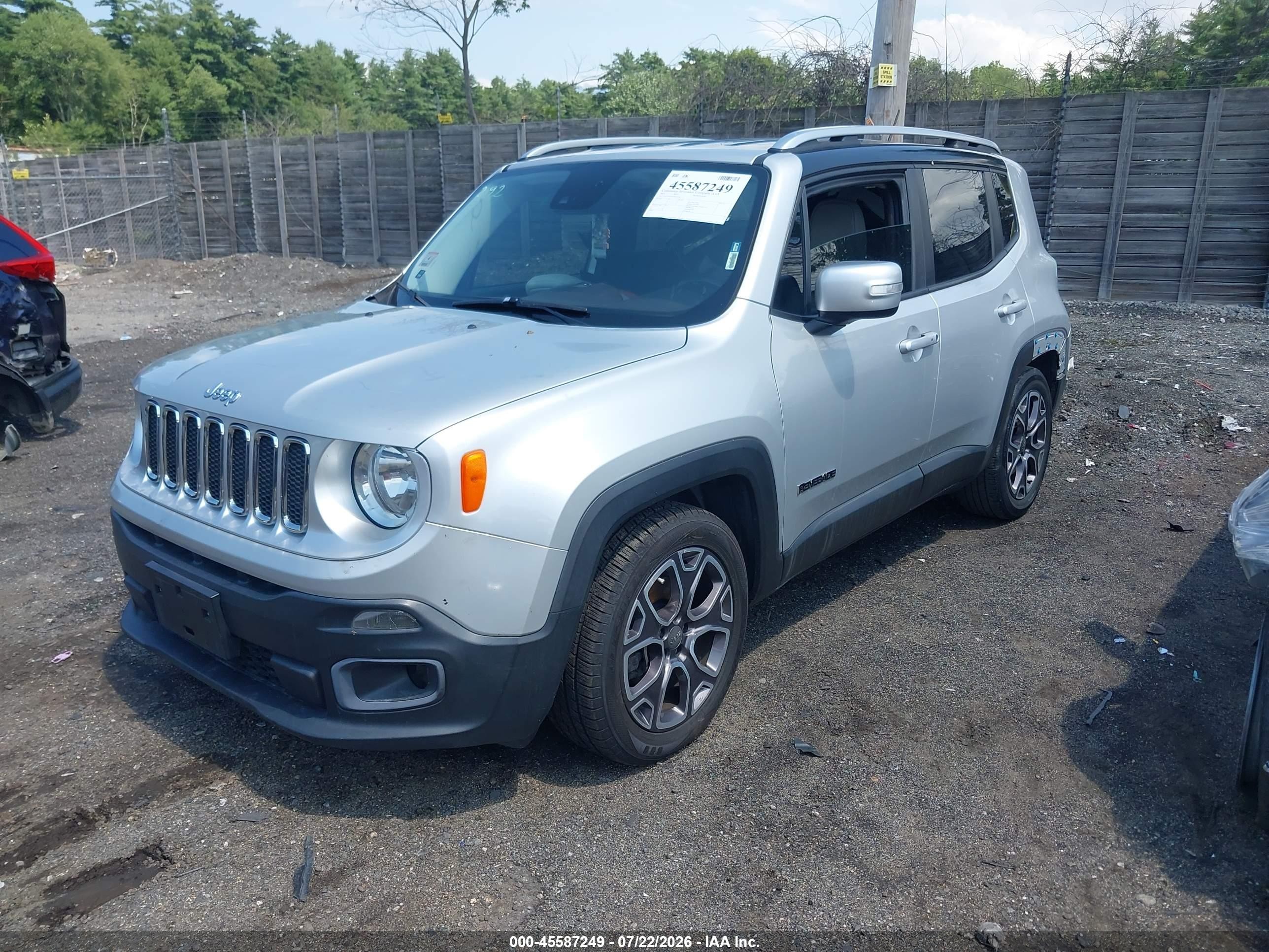 2015 Jeep Renegade Limited Silver vin: ZACCJADT4FPB23470