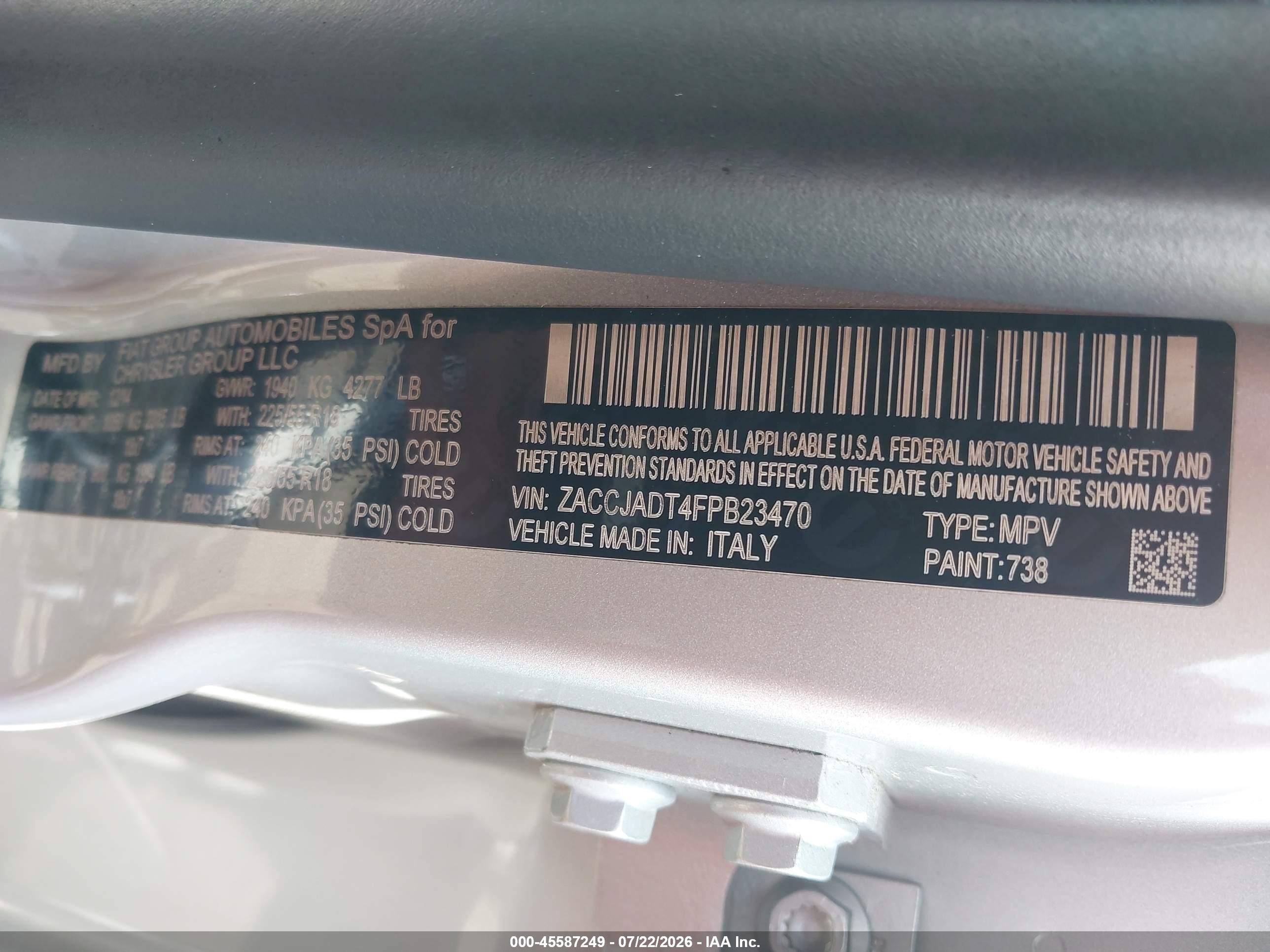 2015 Jeep Renegade Limited Silver vin: ZACCJADT4FPB23470