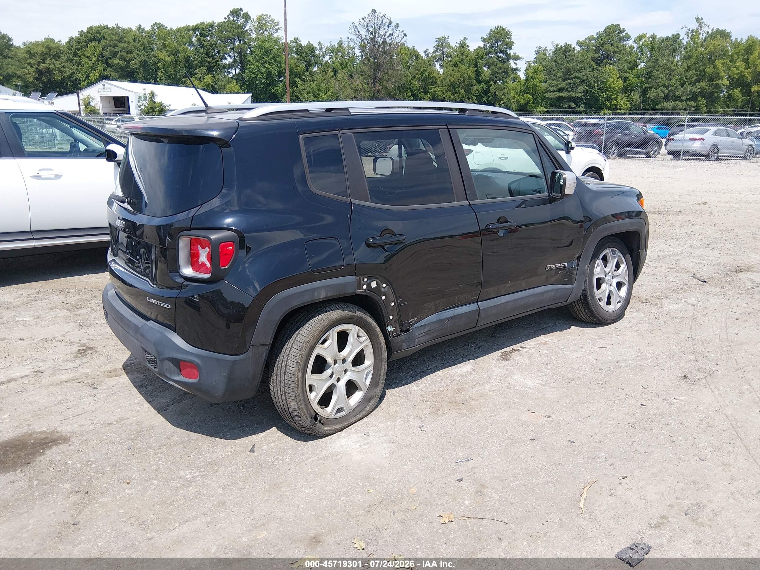 2015 Jeep Renegade Limited Black vin: ZACCJADT7FPB93898