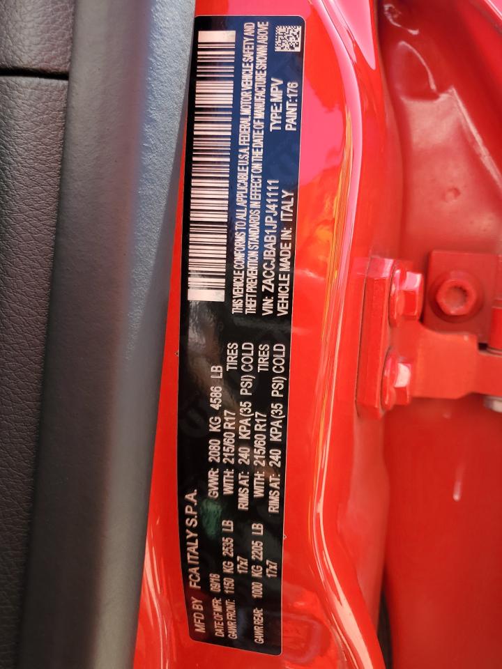 2018 Jeep Renegade Sport Red vin: ZACCJBAB1JPJ41111