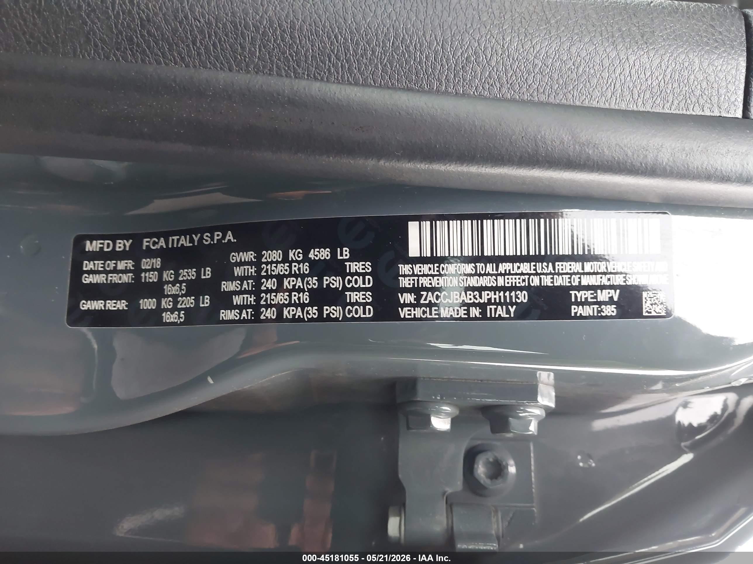 2018 Jeep Renegade Sport 4x4 Gray vin: ZACCJBAB3JPH11130