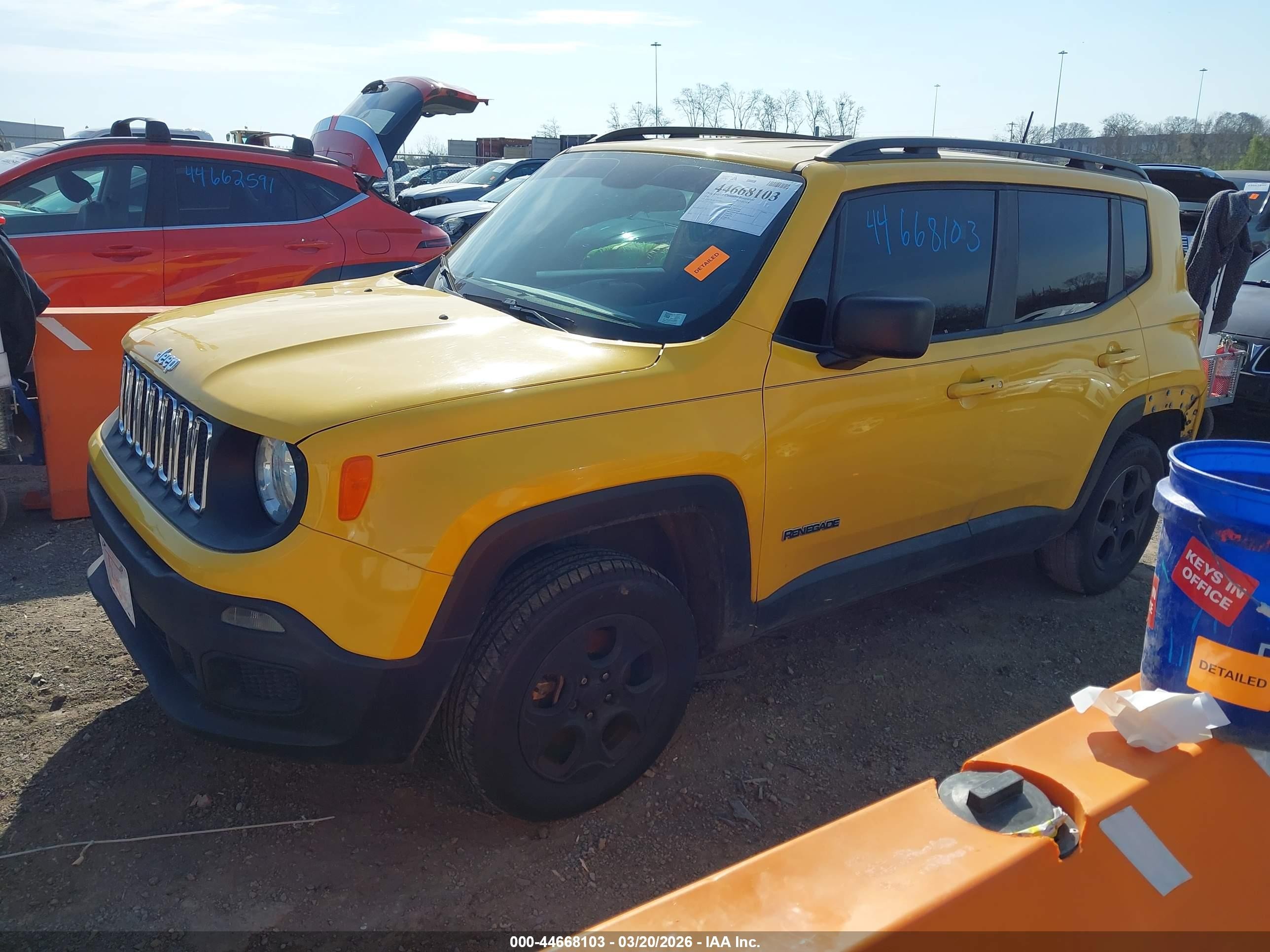 2018 Jeep Renegade Sport 4x4 Yellow vin: ZACCJBAB3JPH50445
