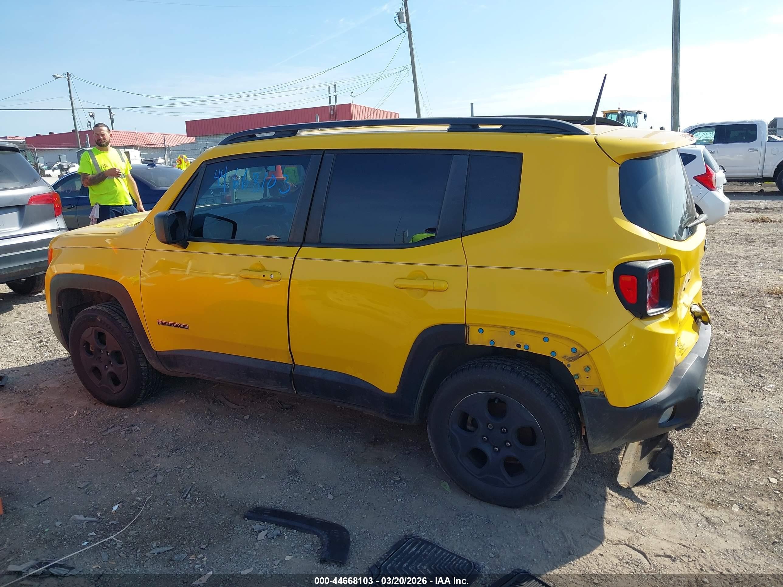 2018 Jeep Renegade Sport 4x4 Yellow vin: ZACCJBAB3JPH50445
