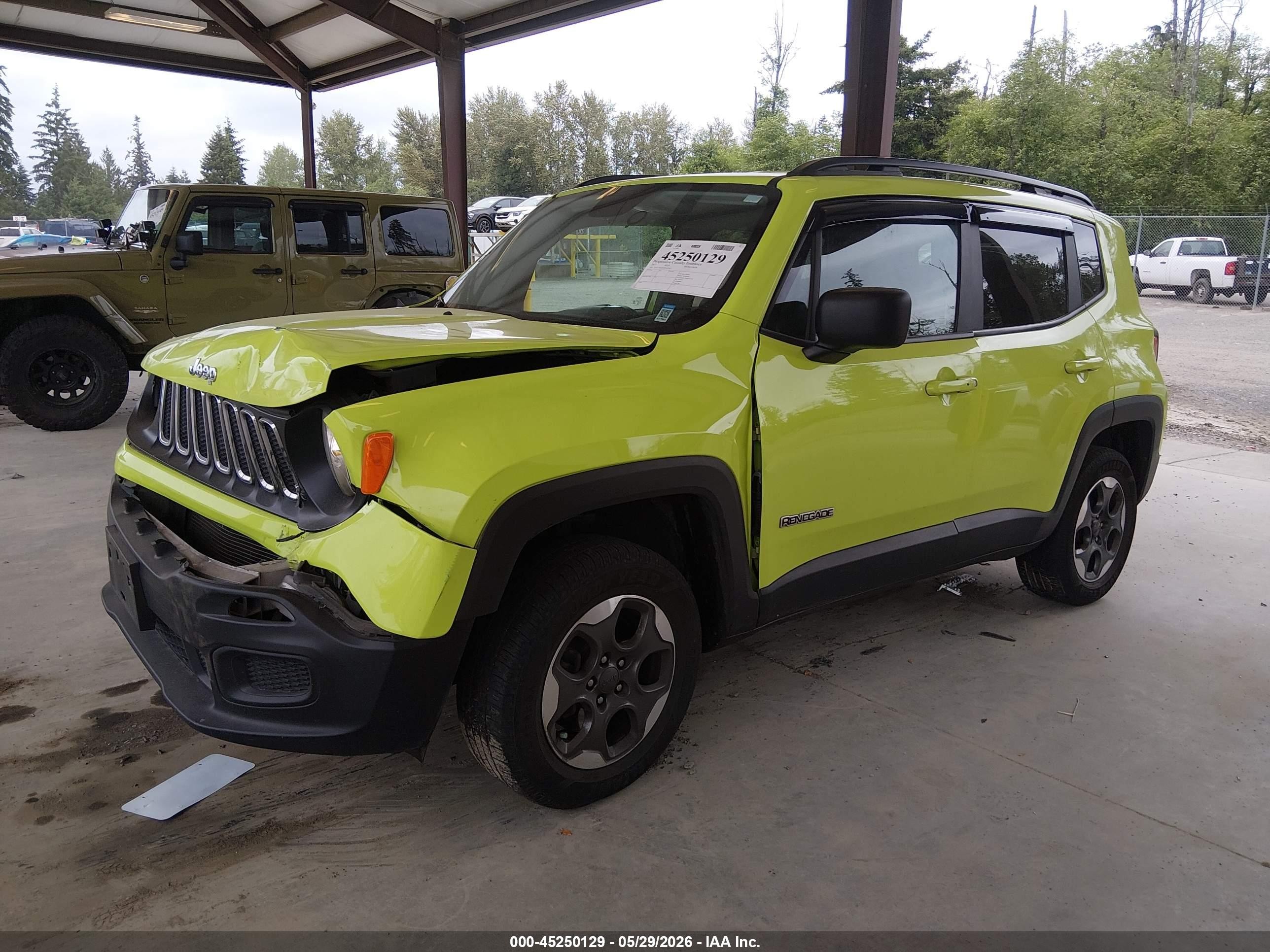 2017 Jeep Renegade Sport 4x4 Green vin: ZACCJBAB7HPG05967