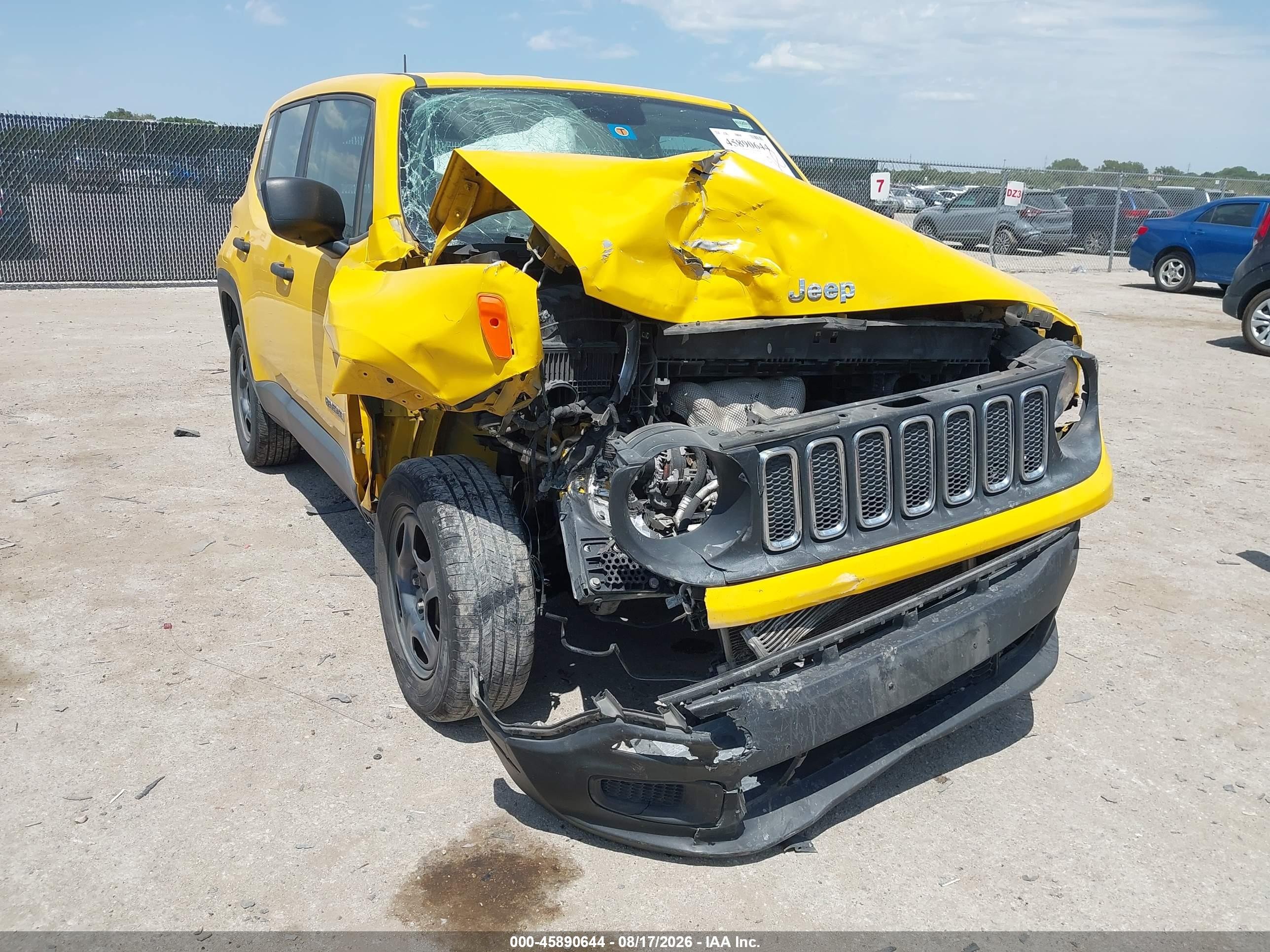 2018 Jeep Renegade Sport 4x4 Yellow vin: ZACCJBABXJPH09746