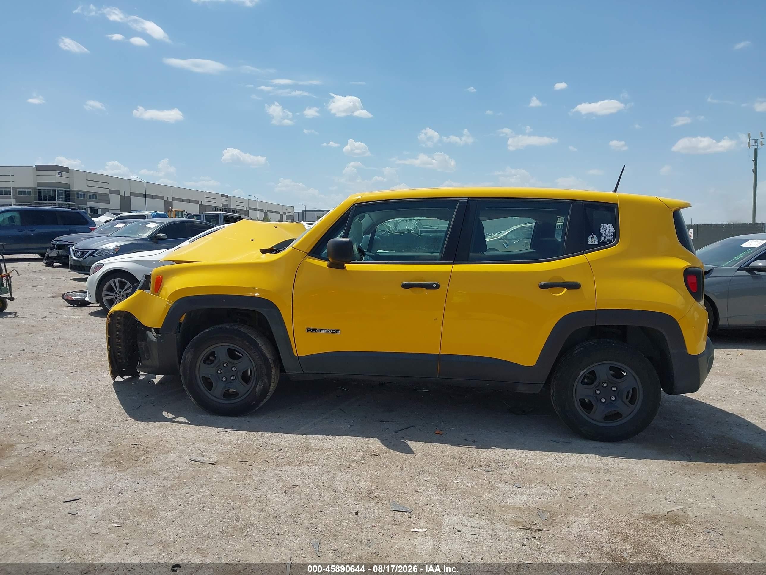 2018 Jeep Renegade Sport 4x4 Yellow vin: ZACCJBABXJPH09746