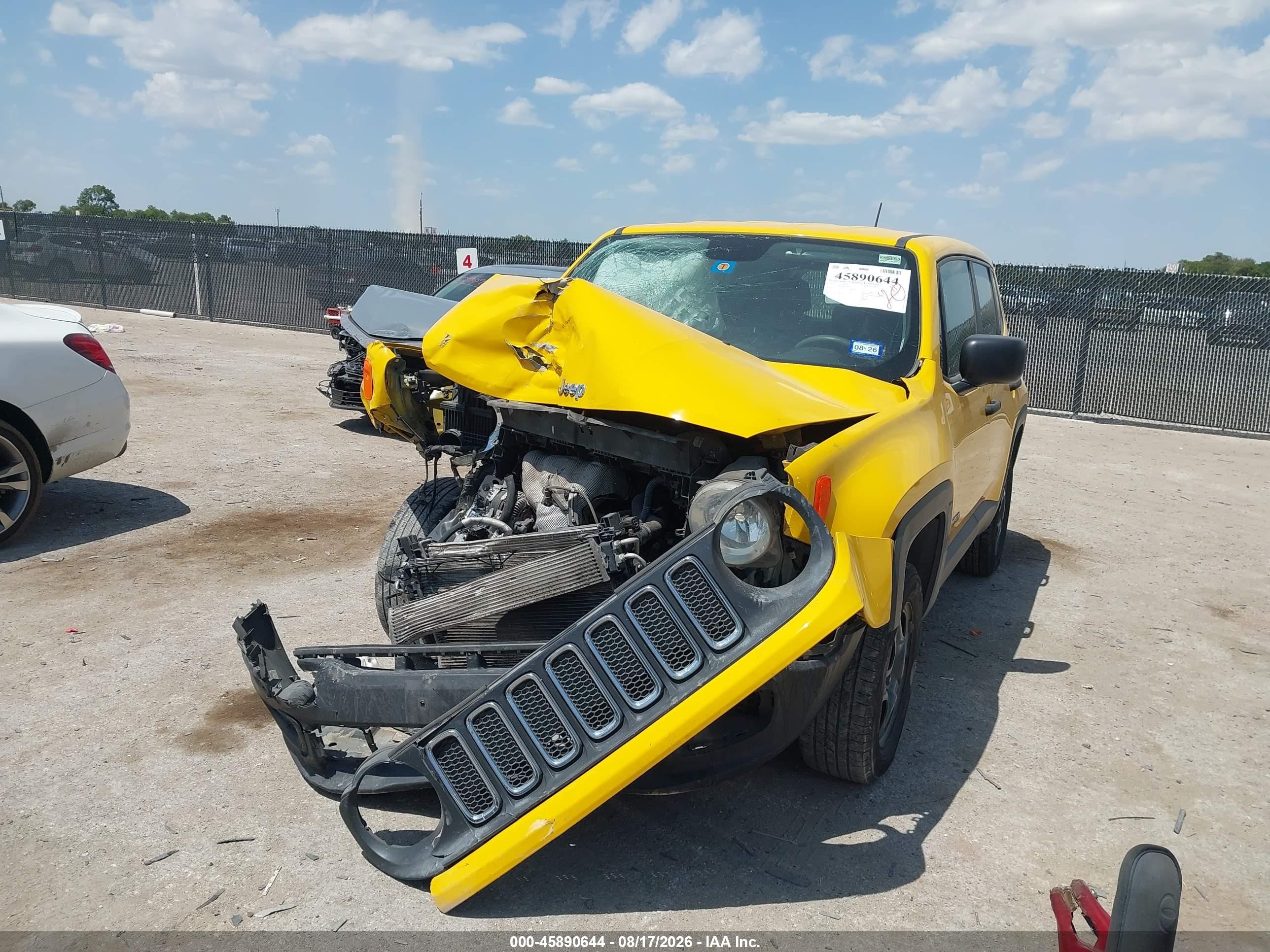 2018 Jeep Renegade Sport 4x4 Yellow vin: ZACCJBABXJPH09746