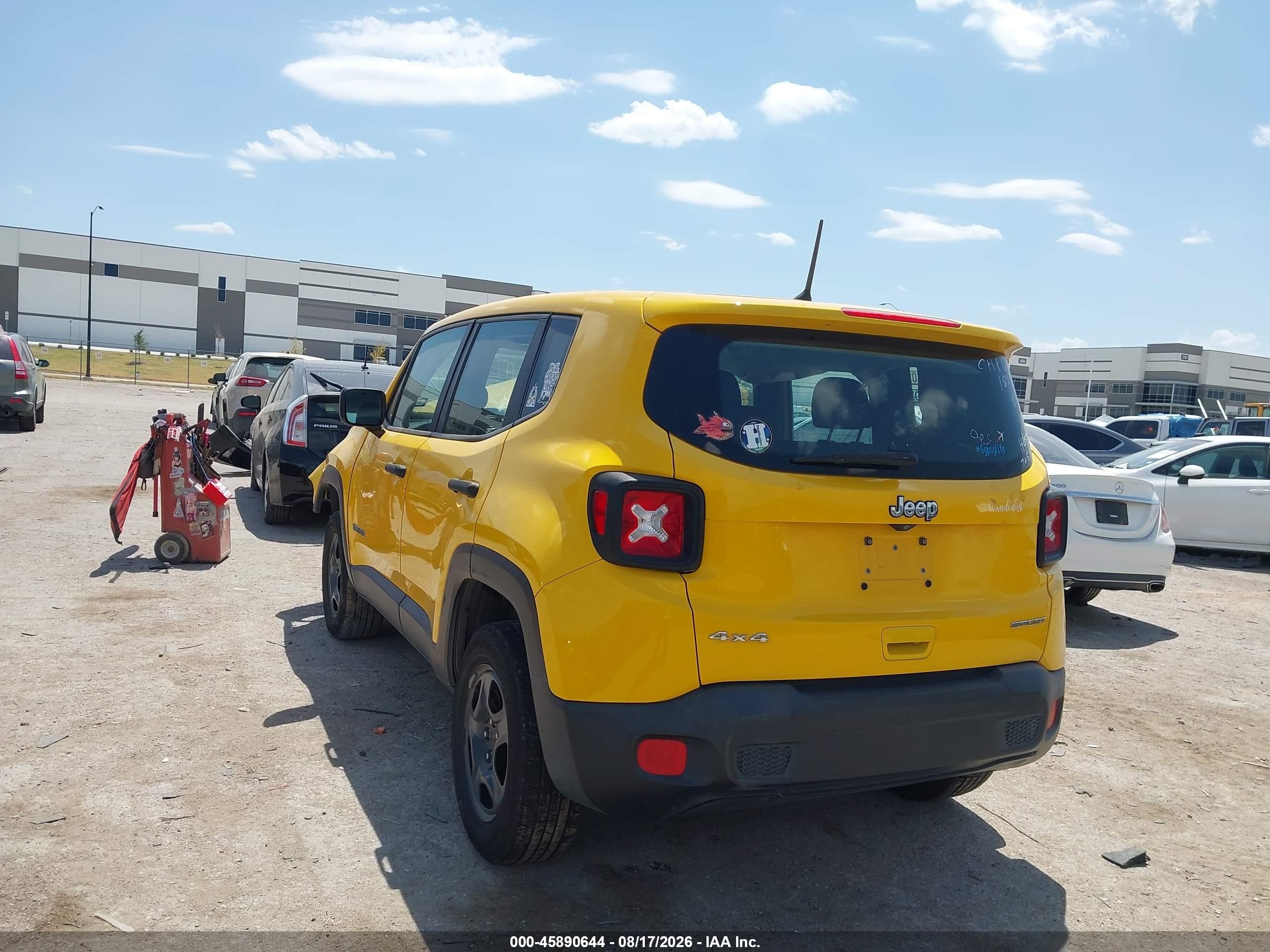2018 Jeep Renegade Sport 4x4 Yellow vin: ZACCJBABXJPH09746