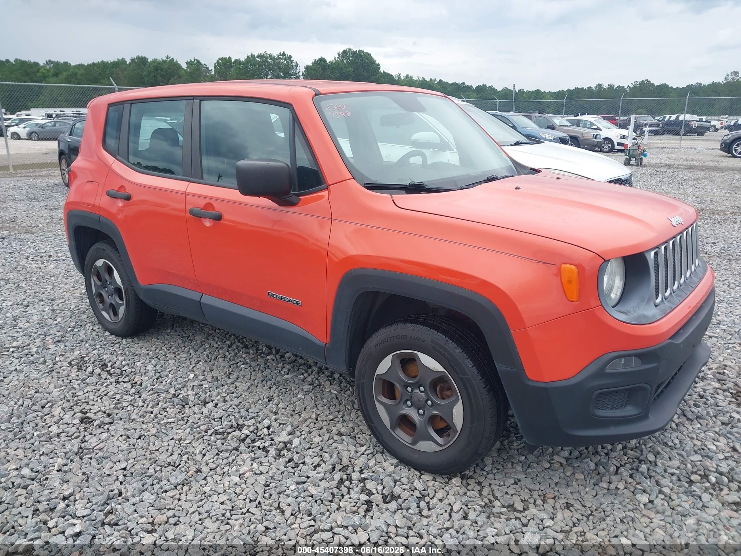 2015 Jeep Renegade Sport Orange vin: ZACCJBAT4FPB31062