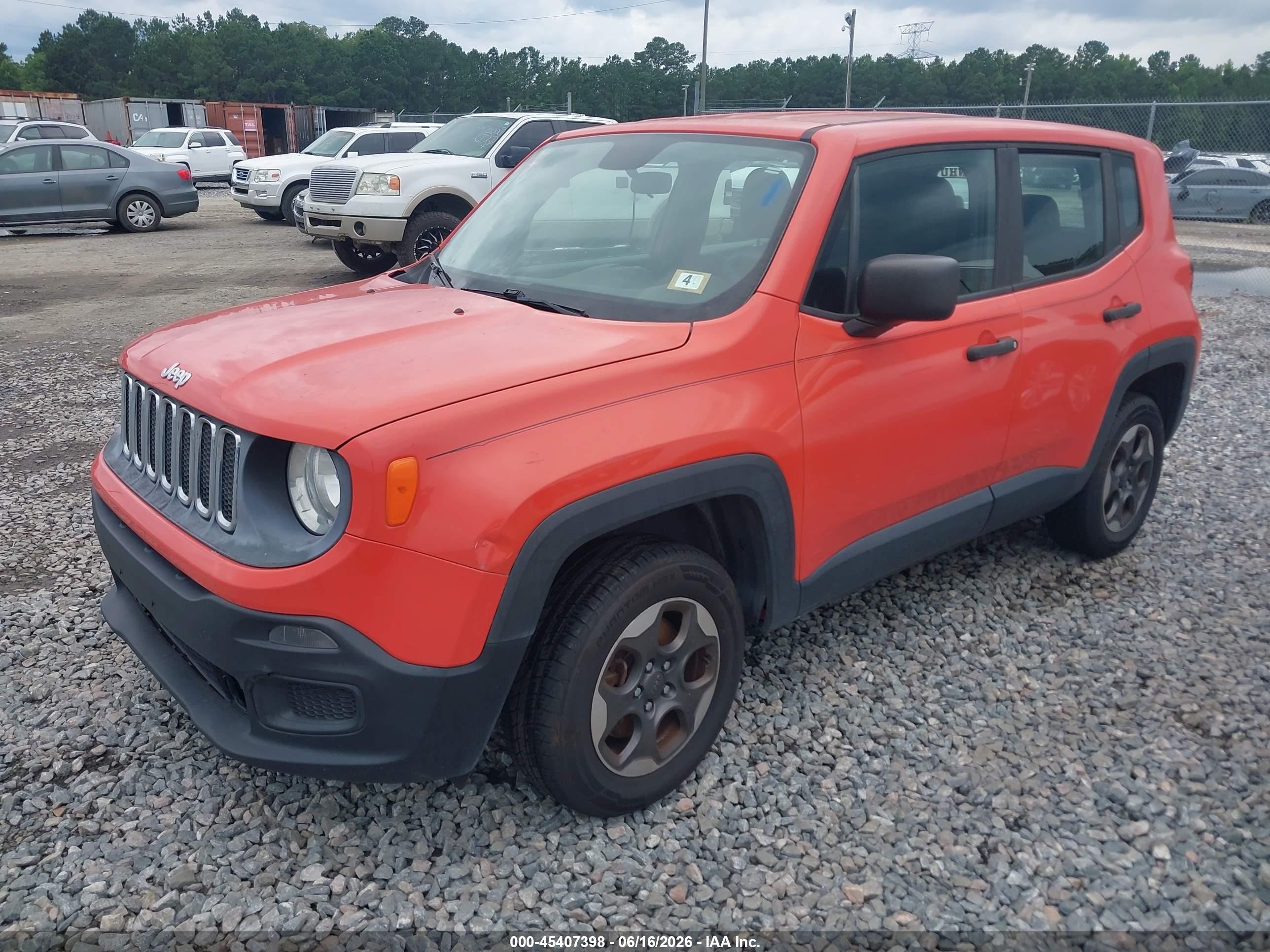 2015 Jeep Renegade Sport Orange vin: ZACCJBAT4FPB31062