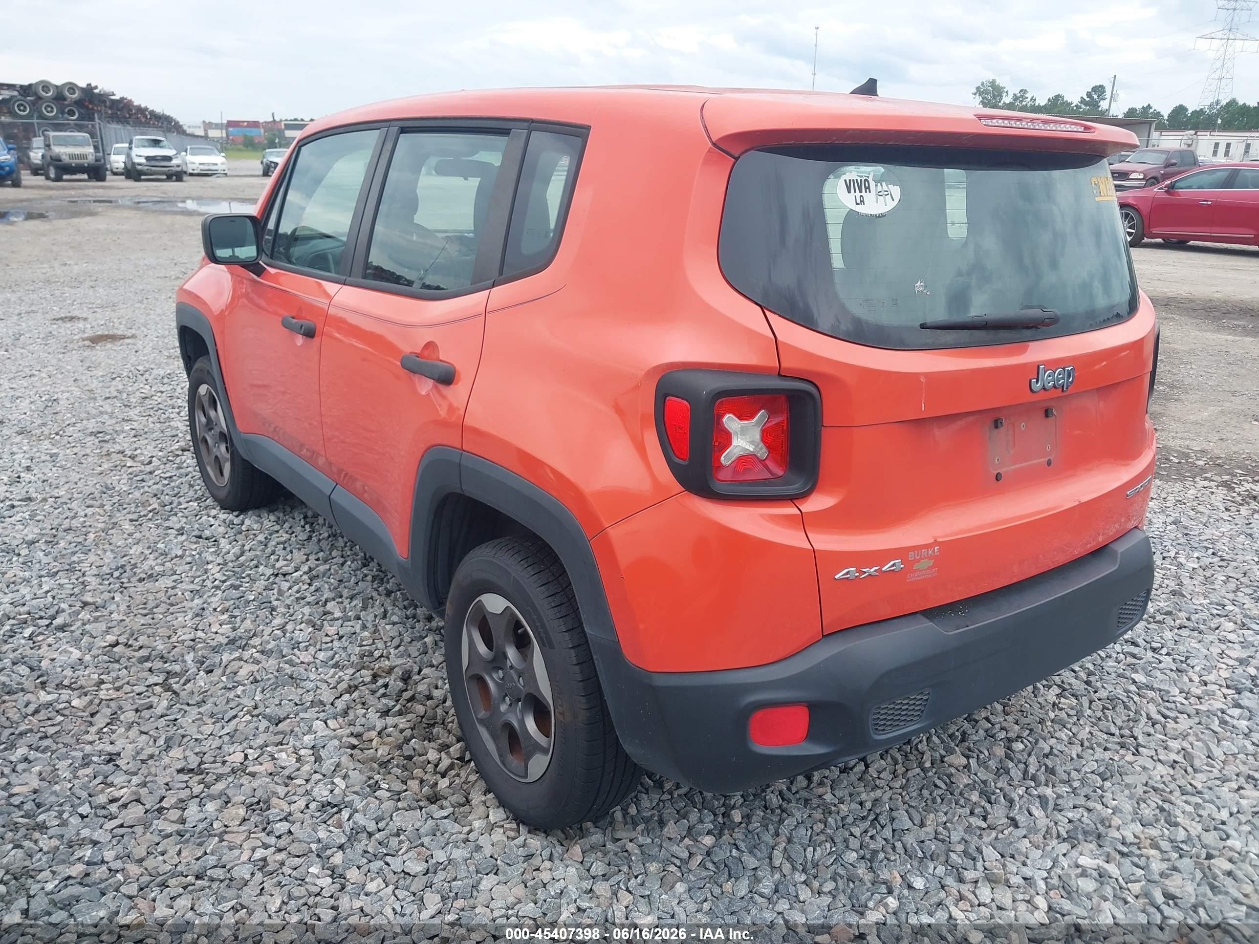 2015 Jeep Renegade Sport Orange vin: ZACCJBAT4FPB31062