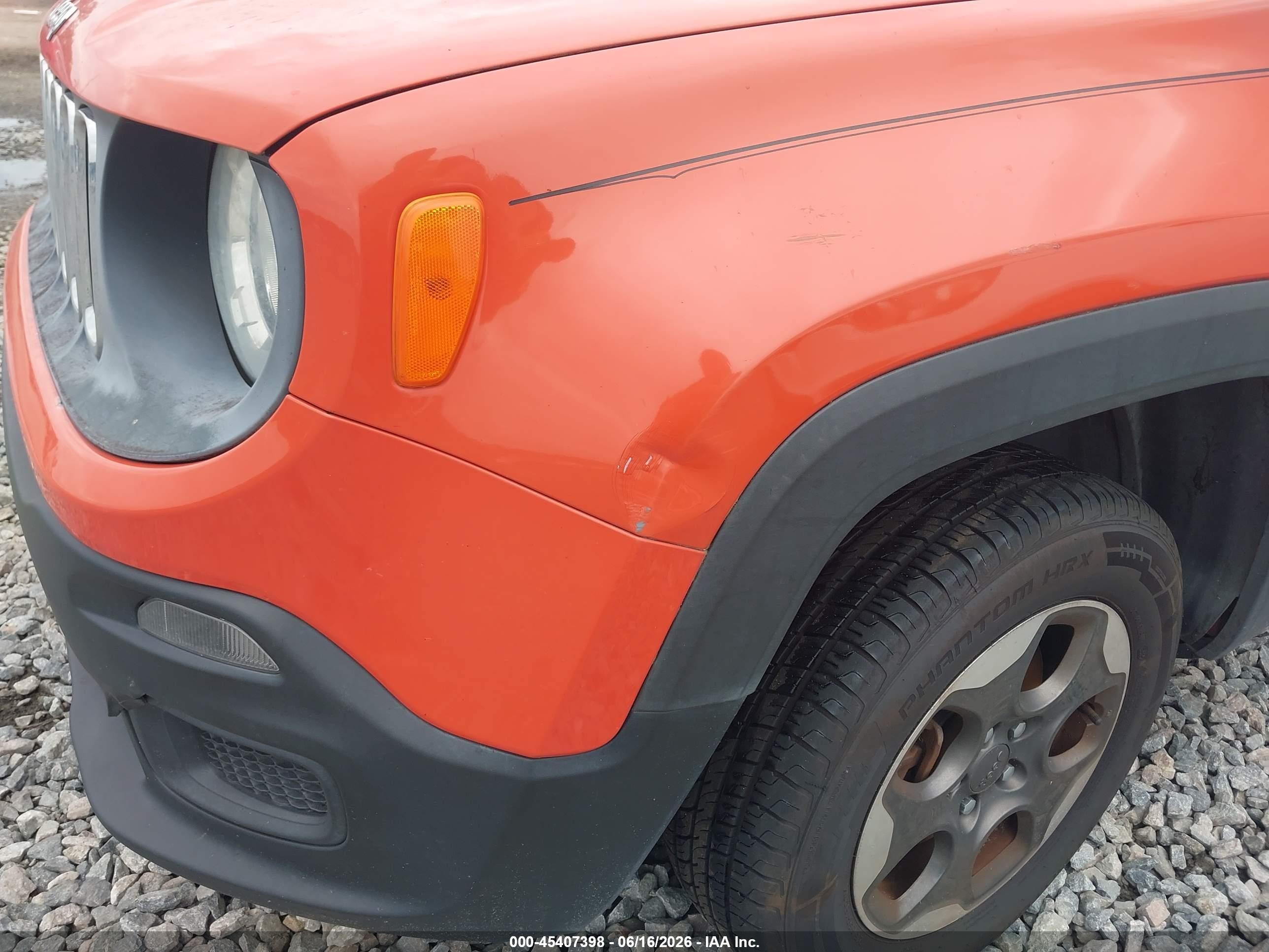 2015 Jeep Renegade Sport Orange vin: ZACCJBAT4FPB31062