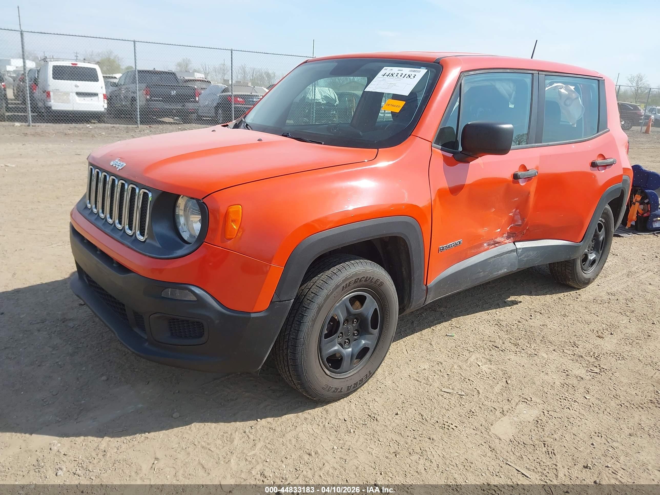 2015 Jeep Renegade Sport Orange vin: ZACCJBAT9FPB20266
