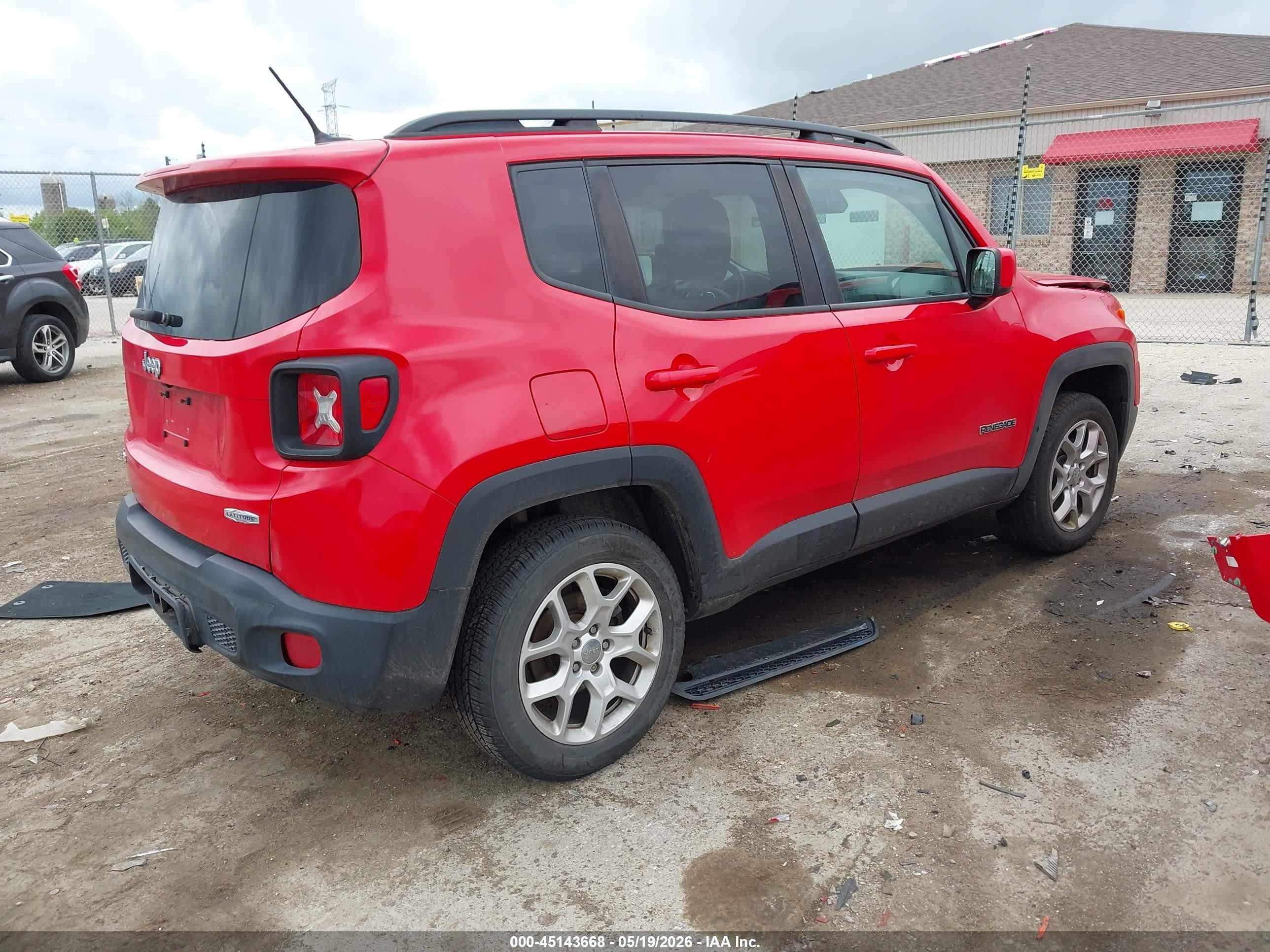 2017 Jeep Renegade Latitude 4x4 Красный vin: ZACCJBBB1HPE97666