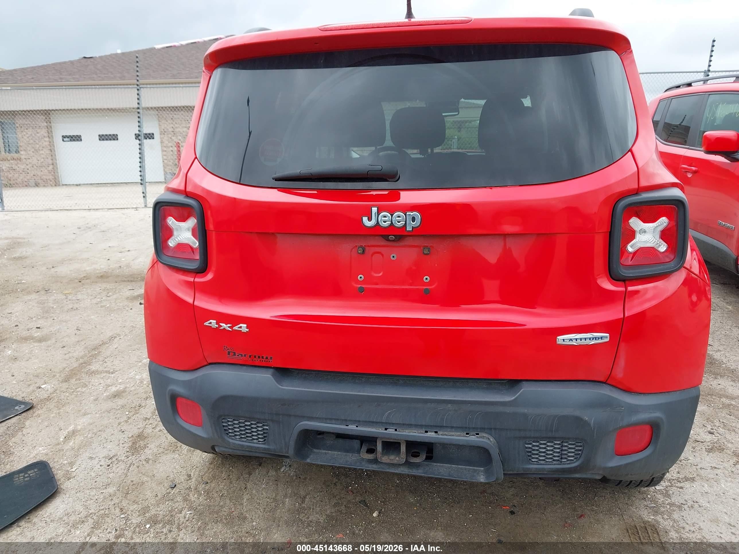 2017 Jeep Renegade Latitude 4x4 Красный vin: ZACCJBBB1HPE97666