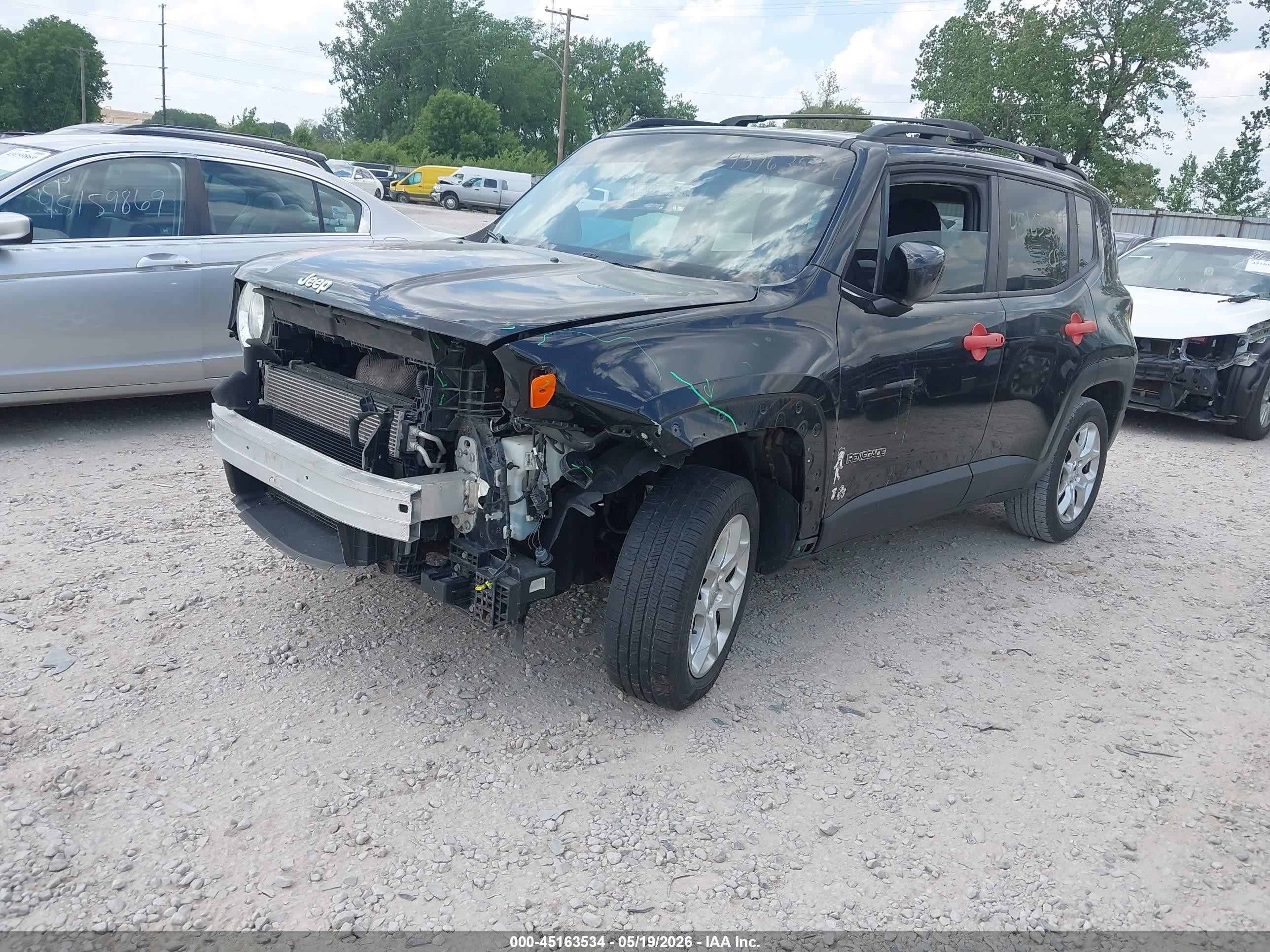 2017 Jeep Renegade Latitude 4x4 Black vin: ZACCJBBBXHPF11953
