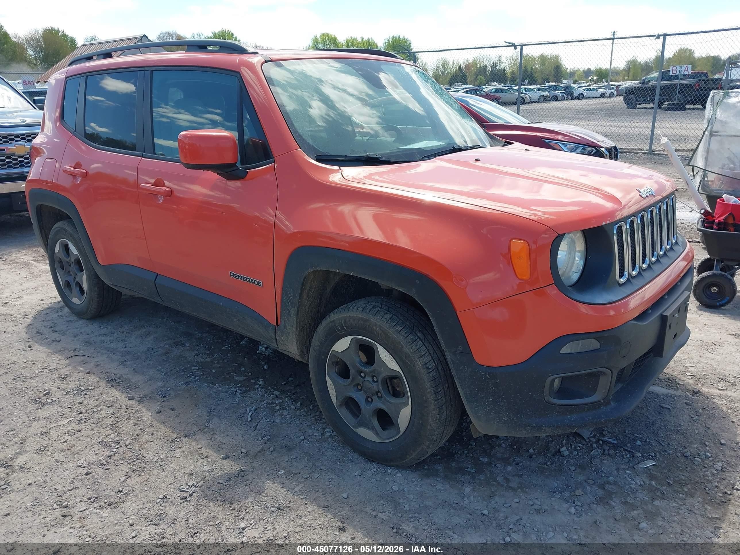 2015 Jeep Renegade Latitude Orange vin: ZACCJBBH7FPC20747