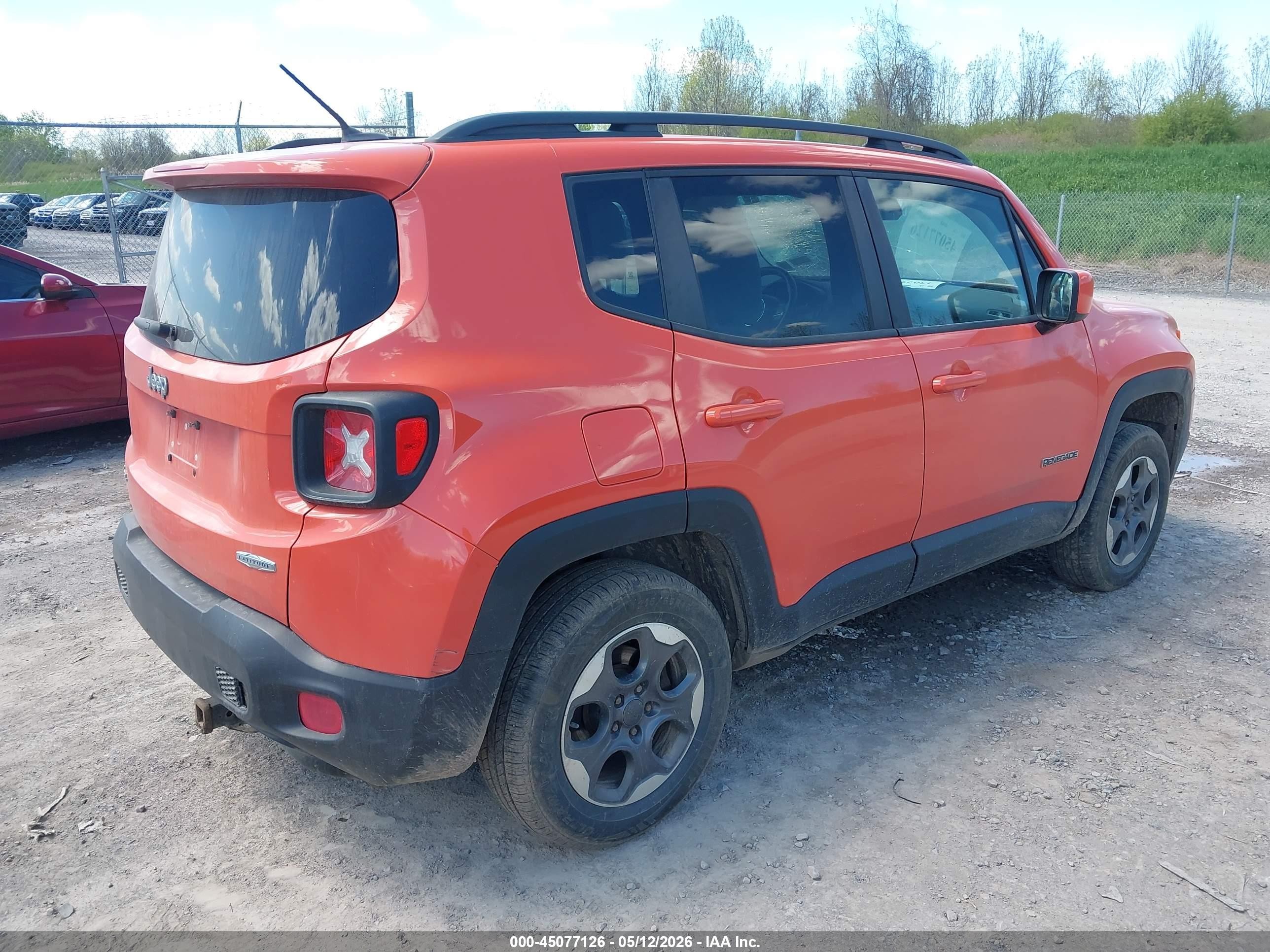 2015 Jeep Renegade Latitude Orange vin: ZACCJBBH7FPC20747