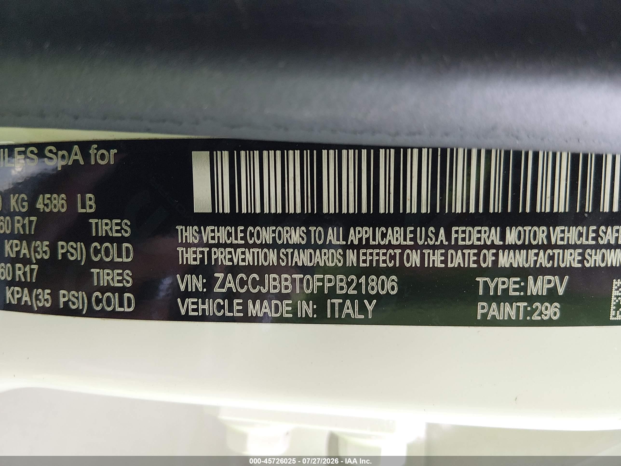 2015 Jeep Renegade Latitude White vin: ZACCJBBT0FPB21806