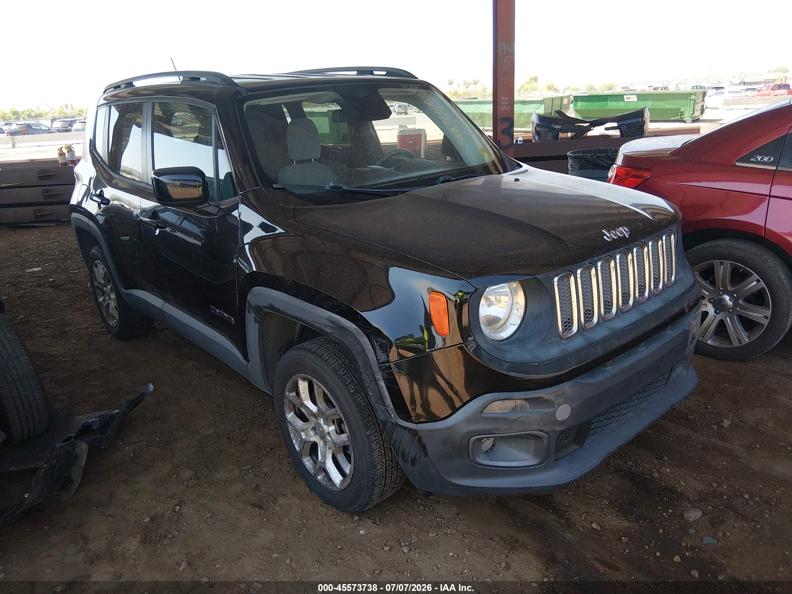 2015 Jeep Renegade Latitude Black vin: ZACCJBBT0FPB67873