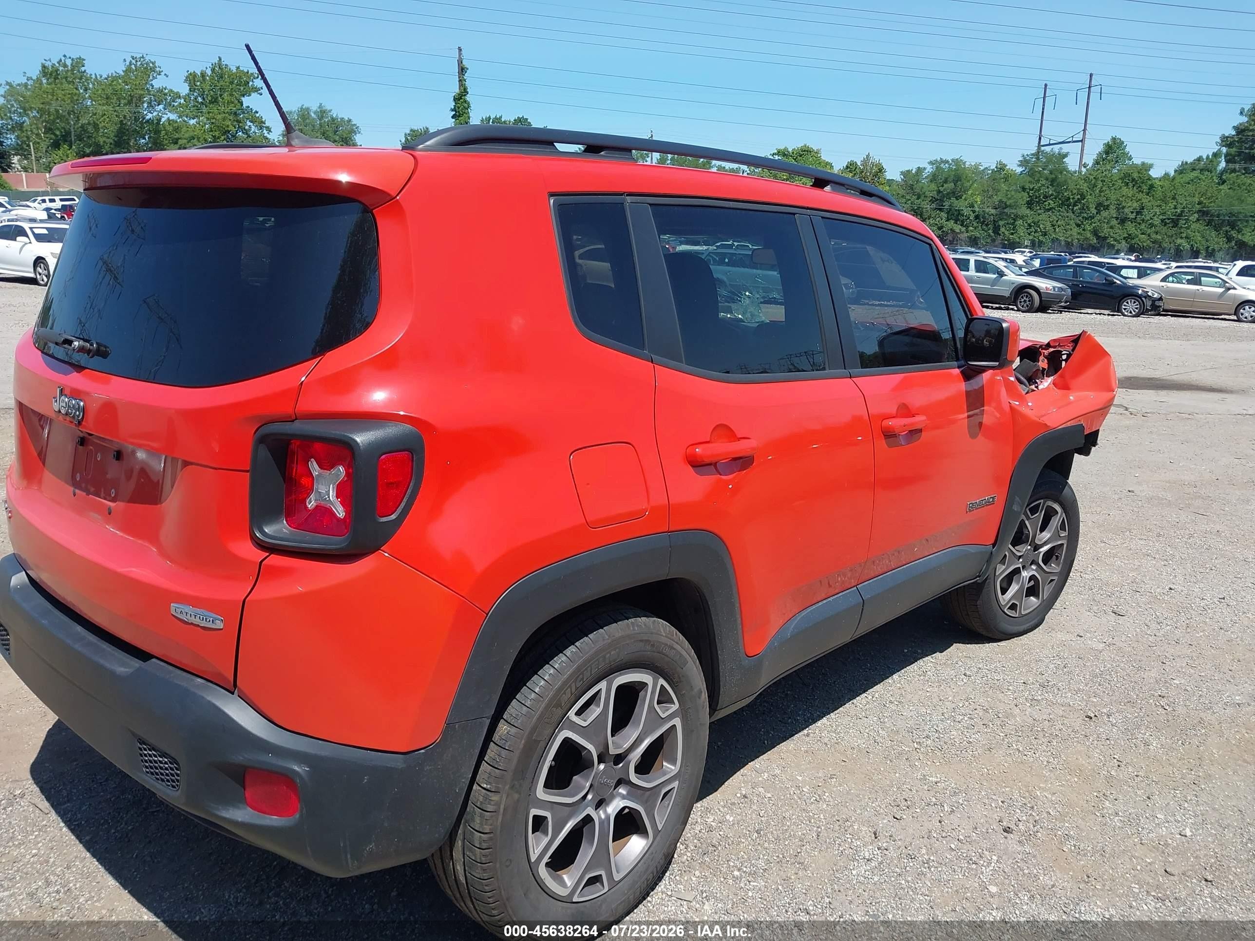 2015 Jeep Renegade Latitude Orange vin: ZACCJBBT0FPC28127